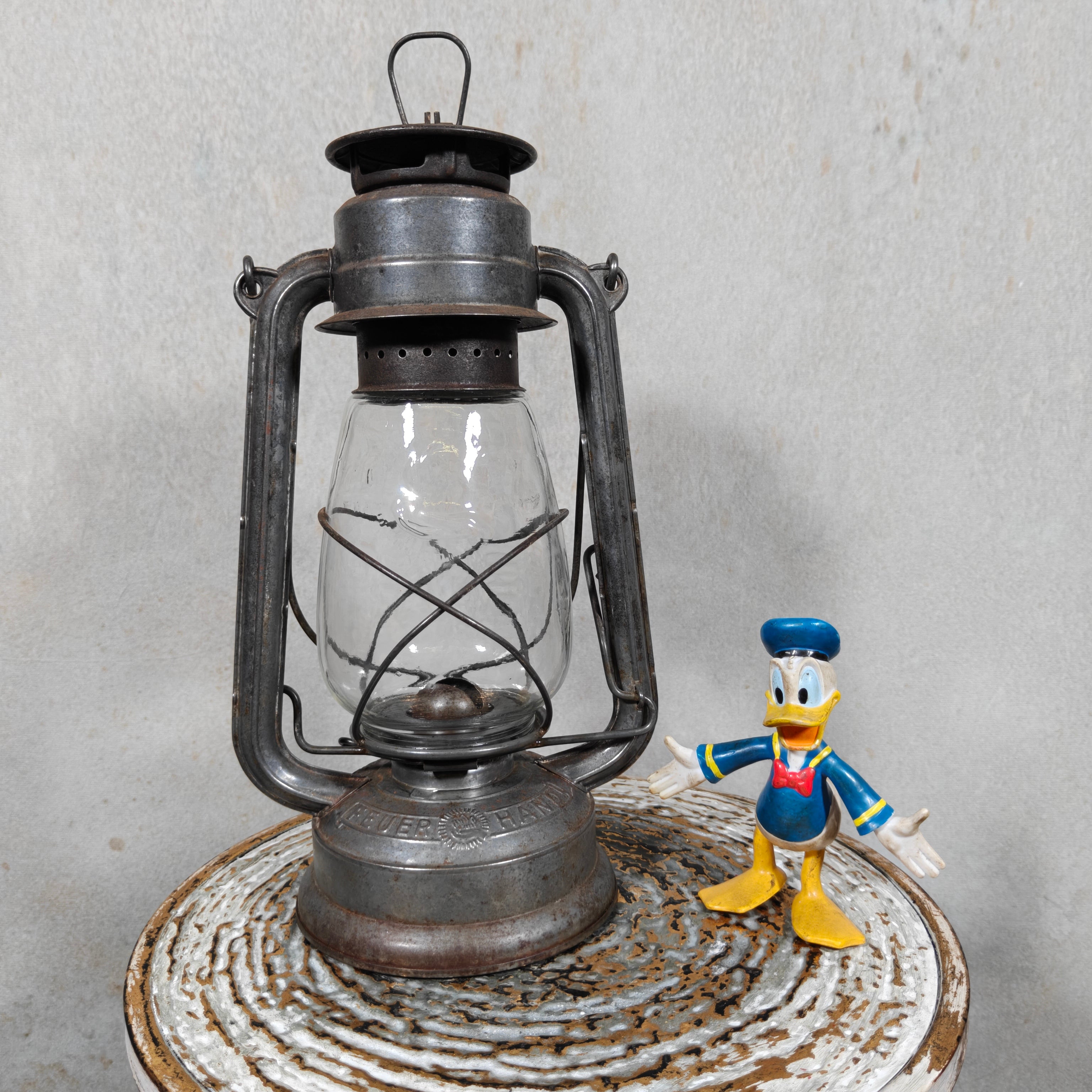 Rare Vintage Feuerhand 252 Hurricane Lantern – Post-War German Oil Lantern with Marked Glass