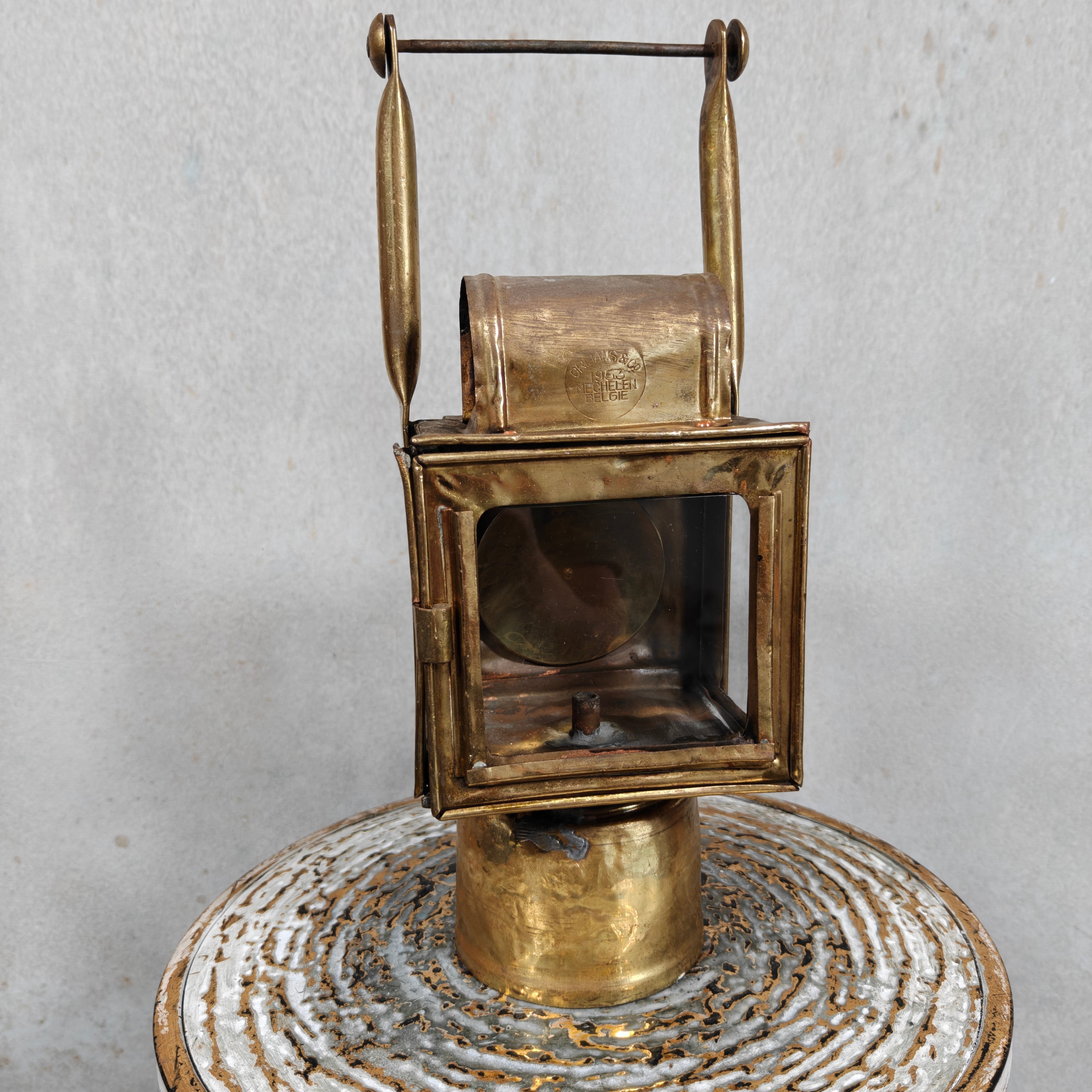 Vintage Orlians & Co Carbide Hand Lantern – Belgian Railway Lamp 1953