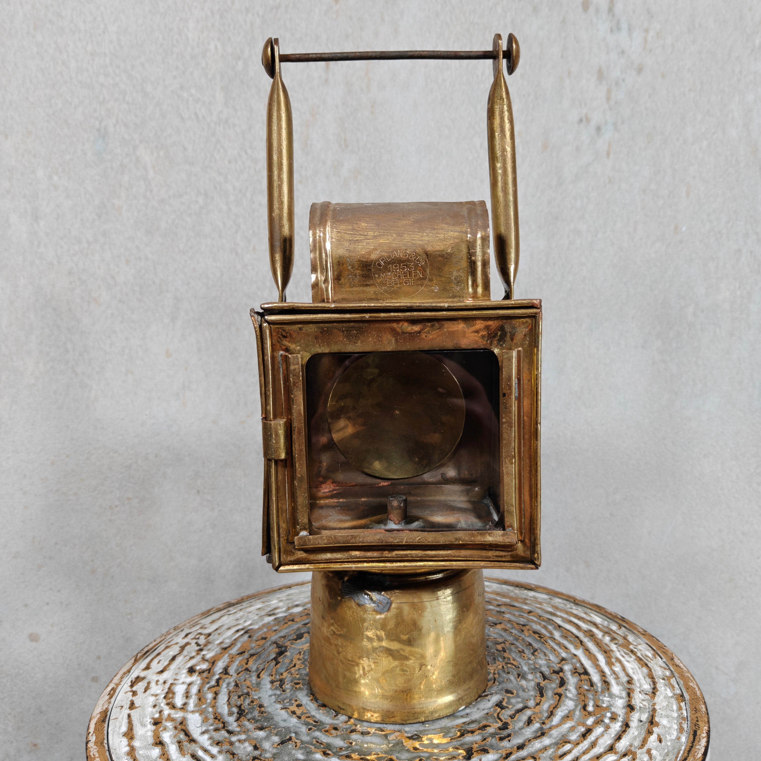 Vintage Orlians & Co Carbide Hand Lantern – Belgian Railway Lamp 1953