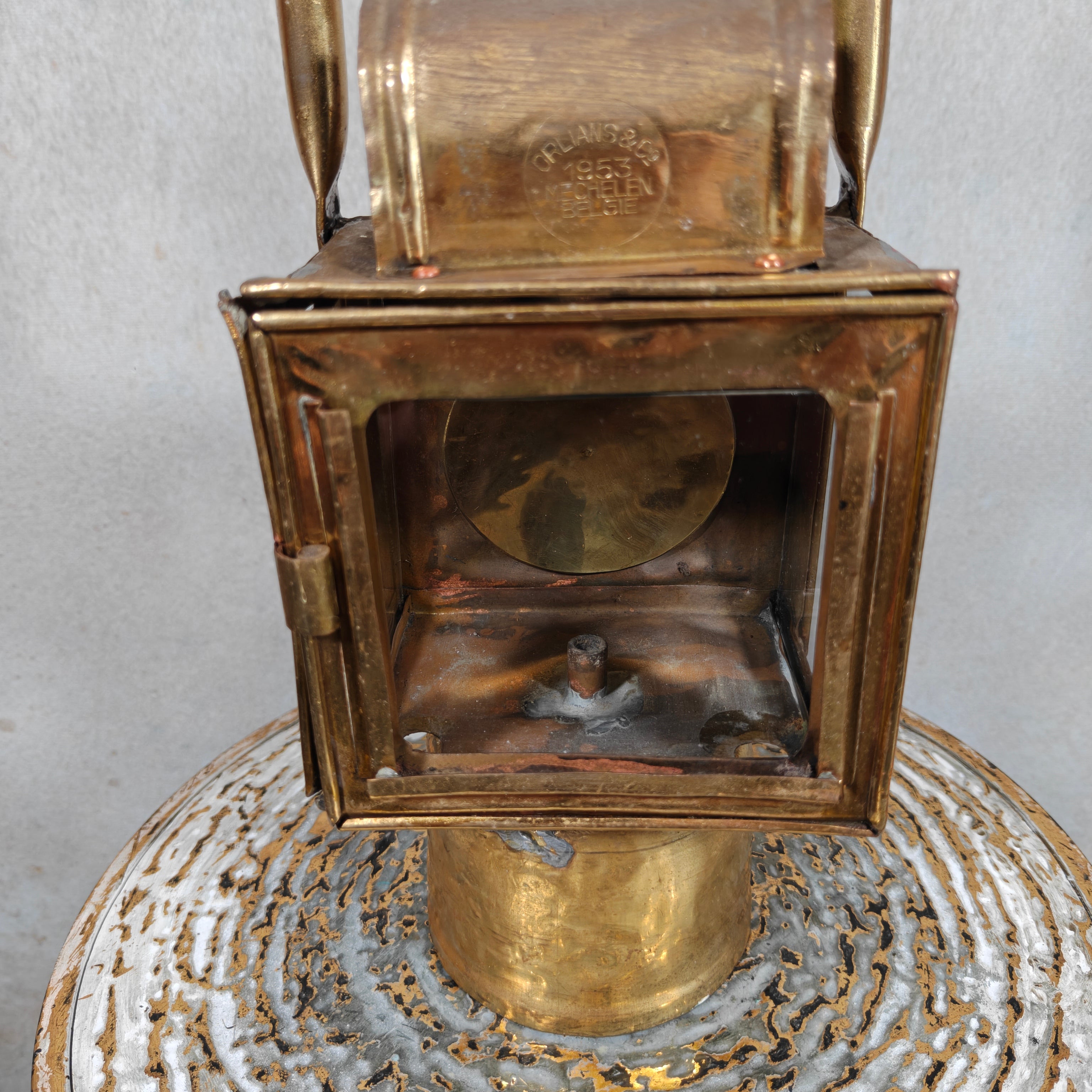 Vintage Orlians & Co Carbide Hand Lantern – Belgian Railway Lamp 1953