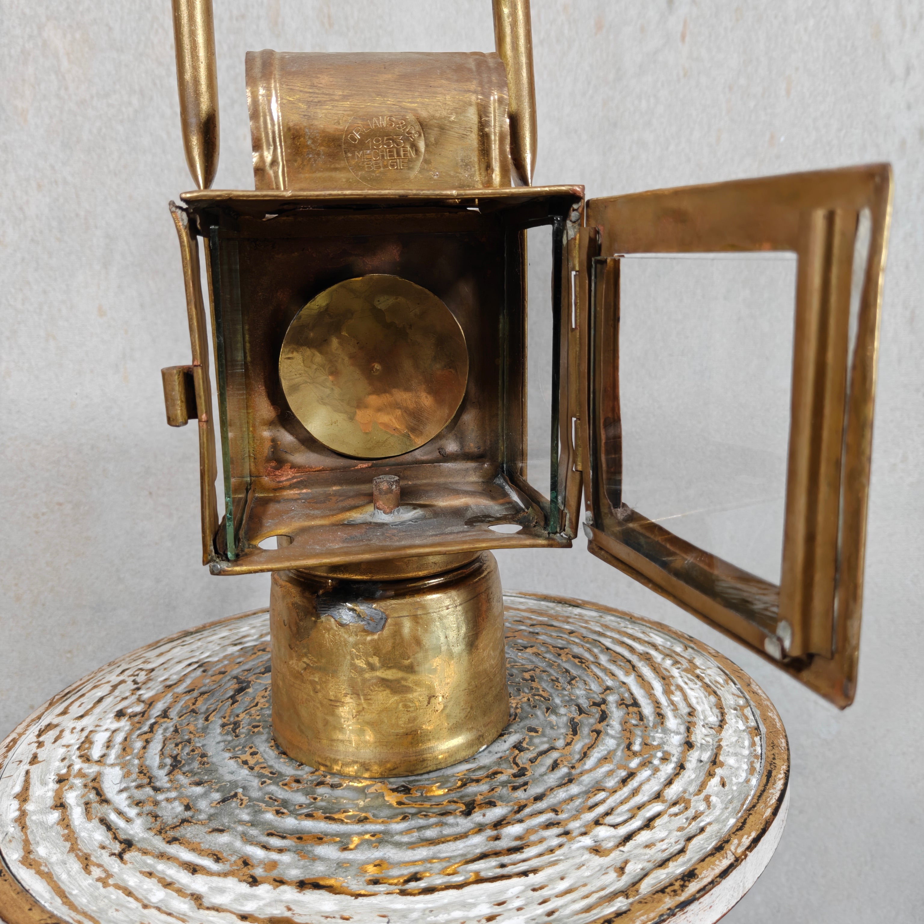 Vintage Orlians & Co Carbide Hand Lantern – Belgian Railway Lamp 1953