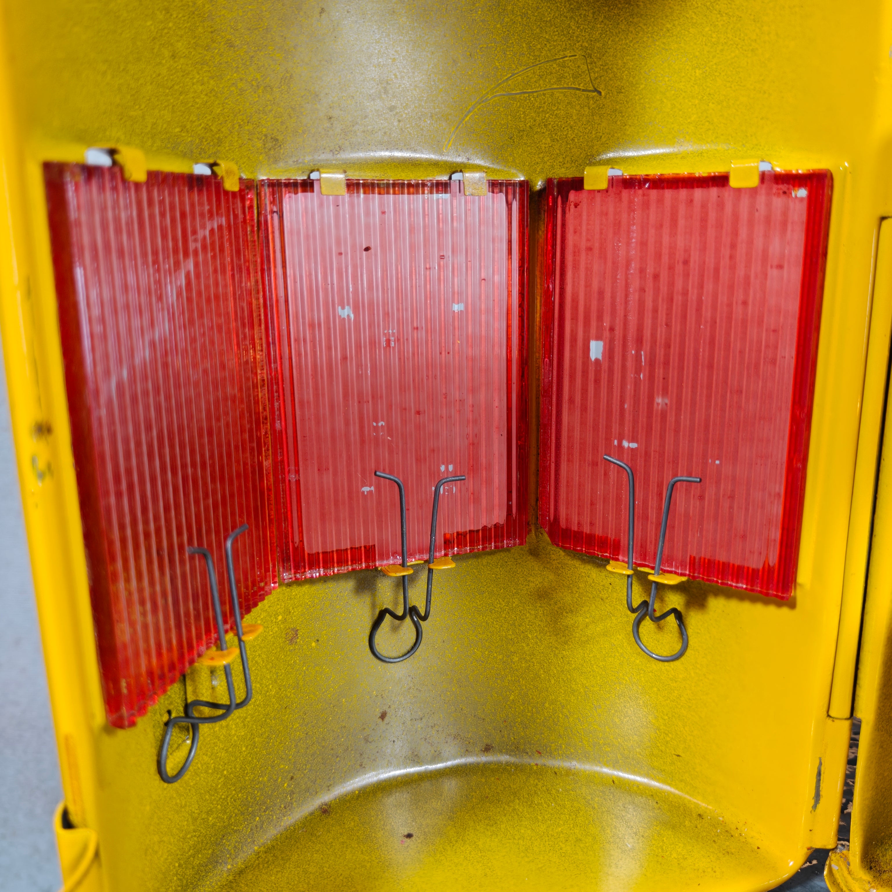 NOS Vintage Feuerhand Road Worker Lantern – Yellow Candle Safety Lantern with Orange Lenses