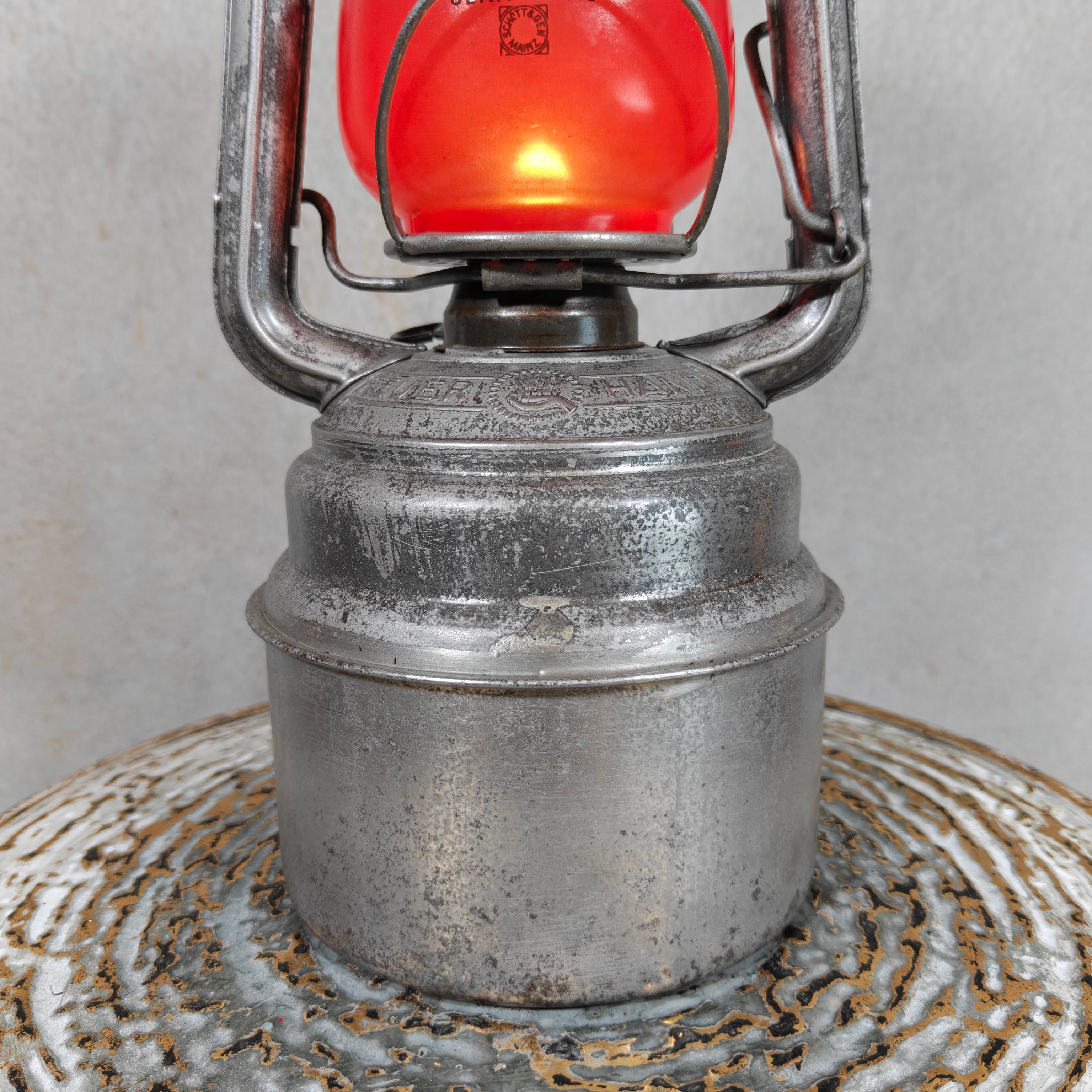 Rare Feuerhand 276/70 Baby Special Hurricane Lantern with Red Glass – West Germany Long Burn Lantern