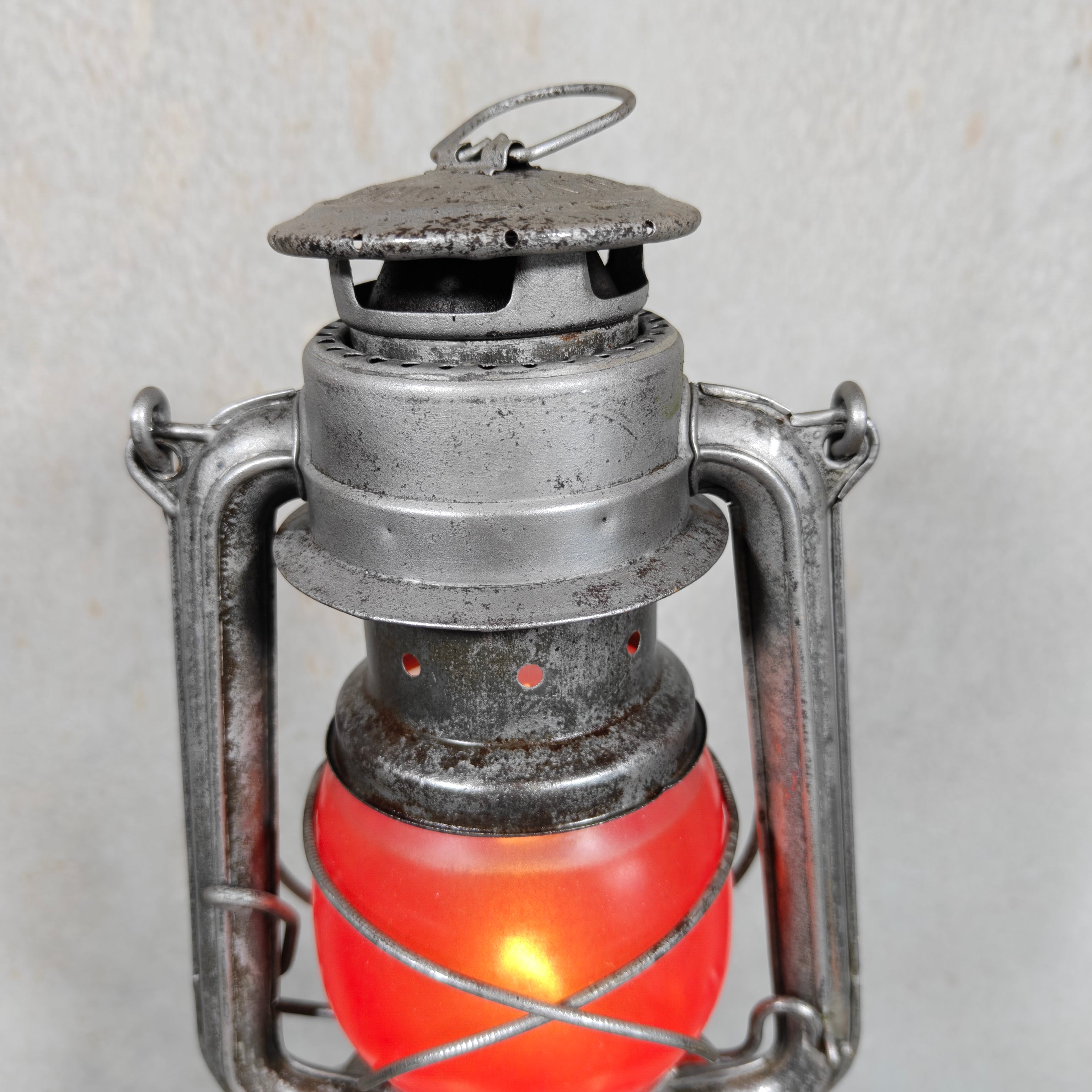Rare Feuerhand 276/70 Baby Special Hurricane Lantern with Red Glass – West Germany Long Burn Lantern