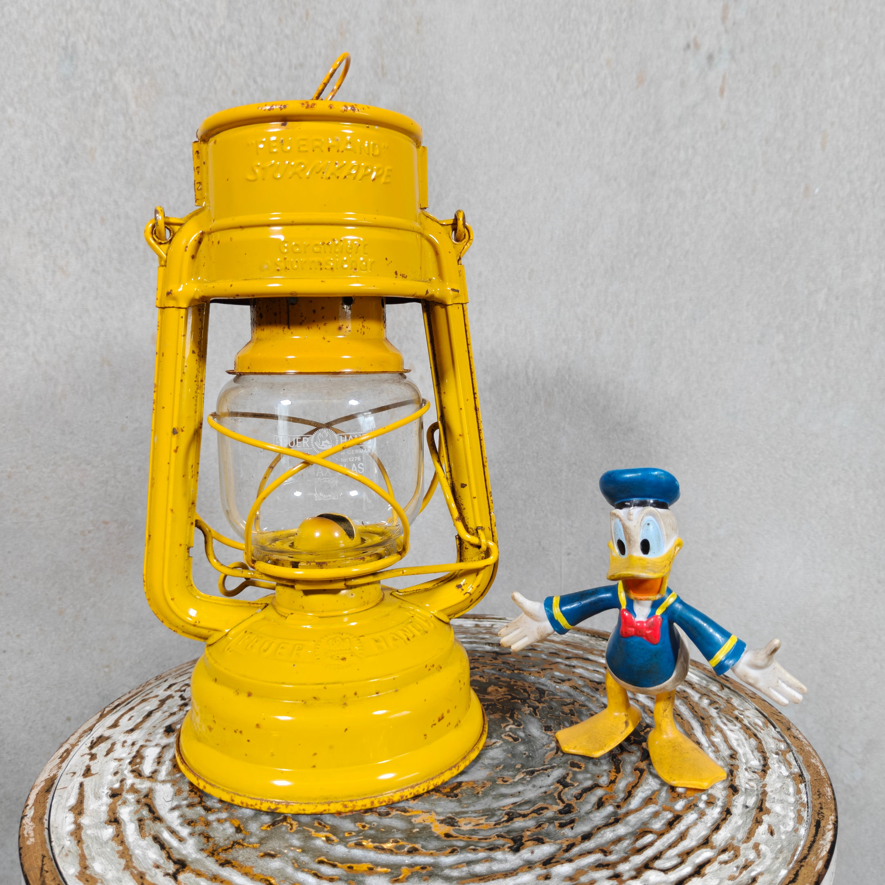 Vintage Yellow Feuerhand Baby 276 Hurricane Lantern – West Germany Roadwork Safety Lantern