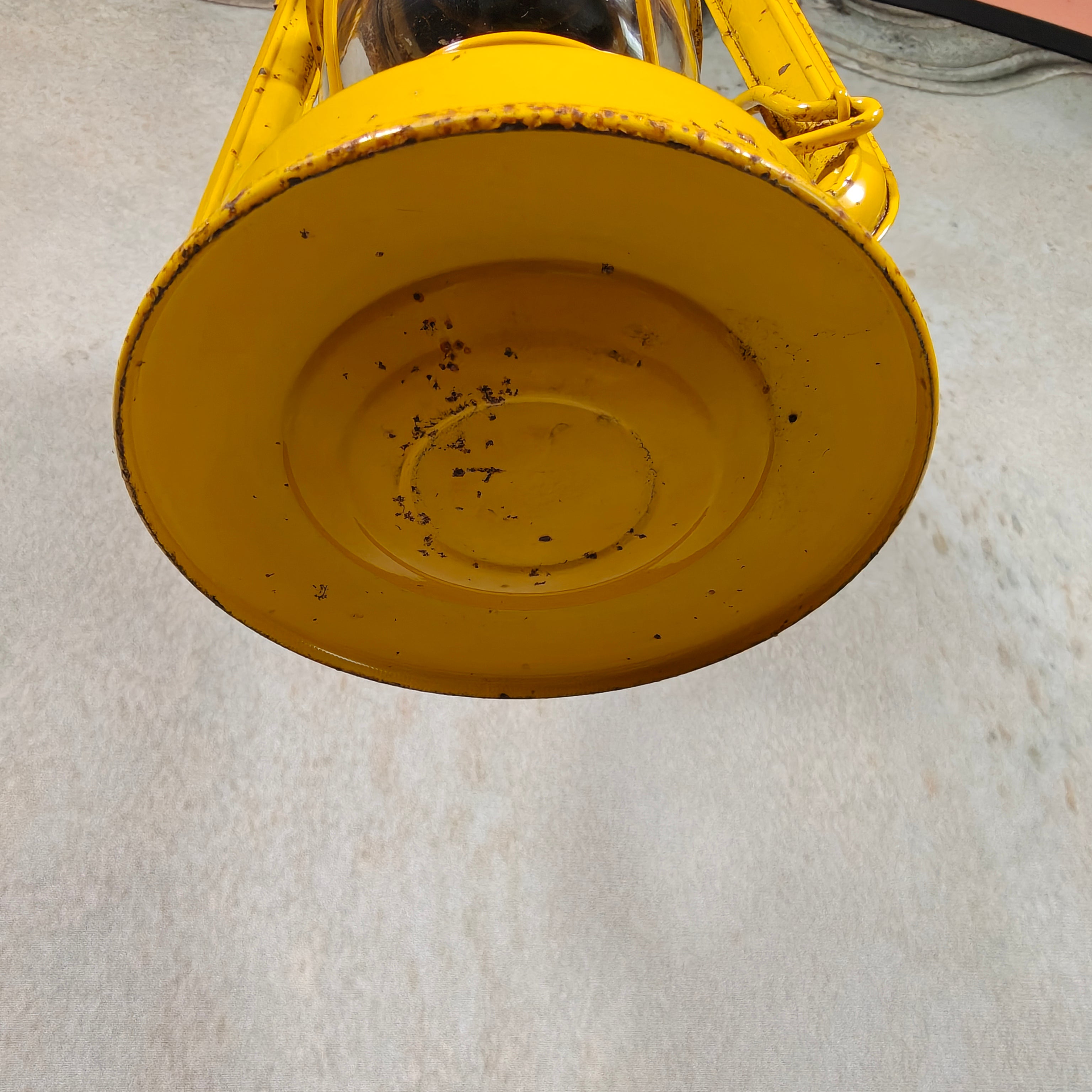 Vintage Yellow Feuerhand Baby 276 Hurricane Lantern – West Germany Roadwork Safety Lantern