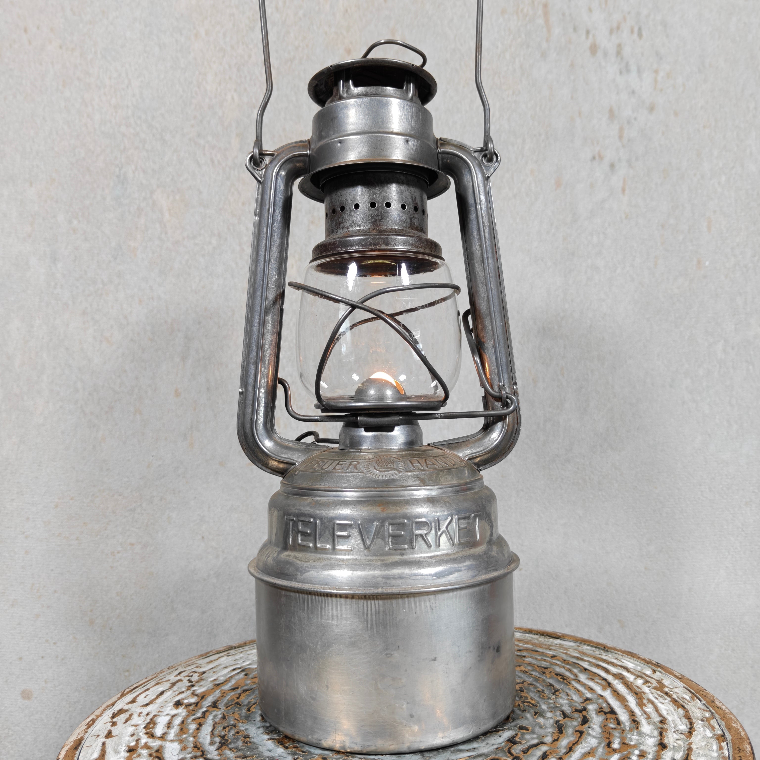 Rare Feuerhand 276/70 Baby Special Hurricane Lantern – Swedish Televerket Telecom Lantern