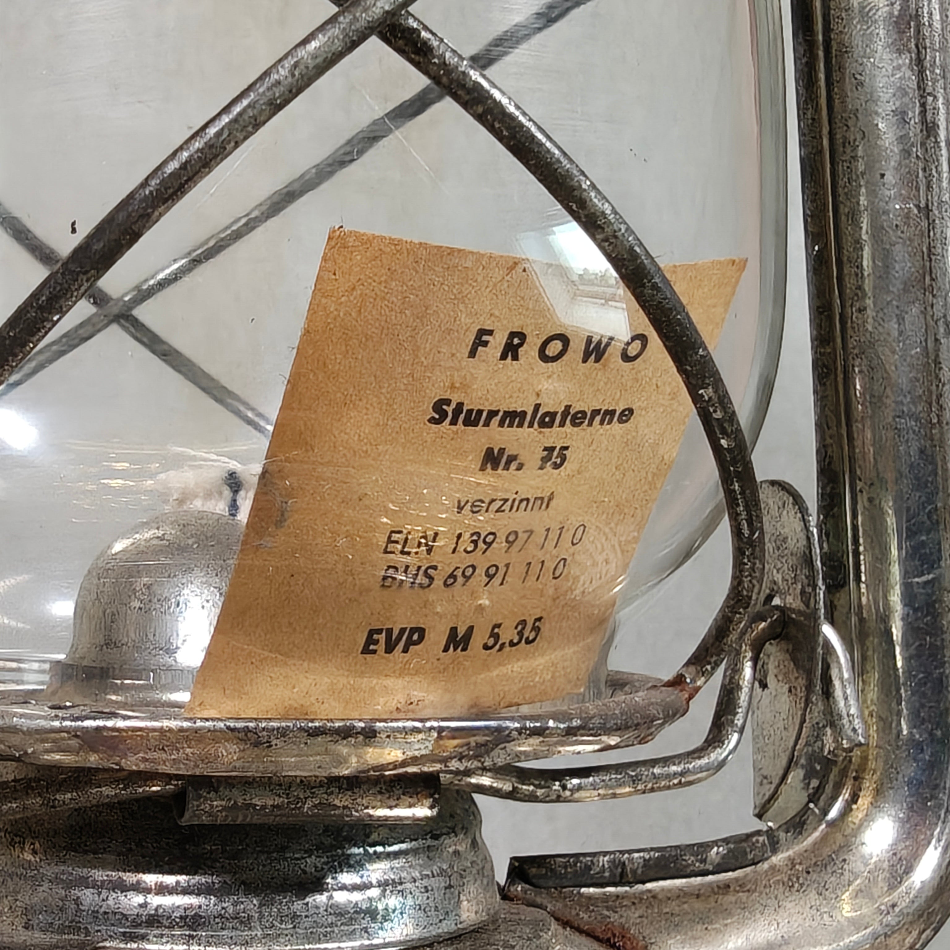 NOS Vintage Frowo No. 75 Hurricane Lantern with Original Tag – Unused 1960s/70s Oil Lantern