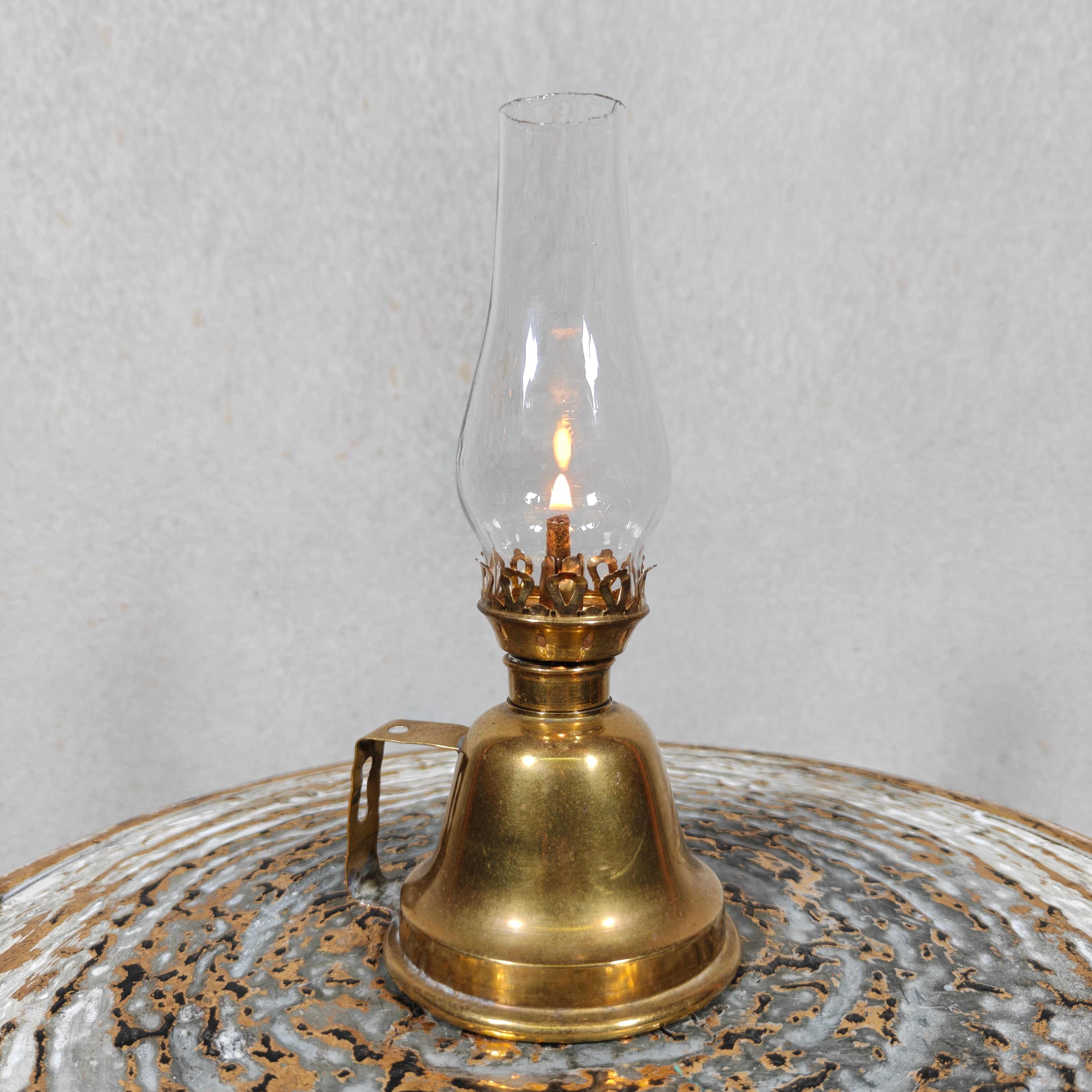 Rare French Brass Oil Lamp – Lampe Lefeuvre à Essence – 1930s