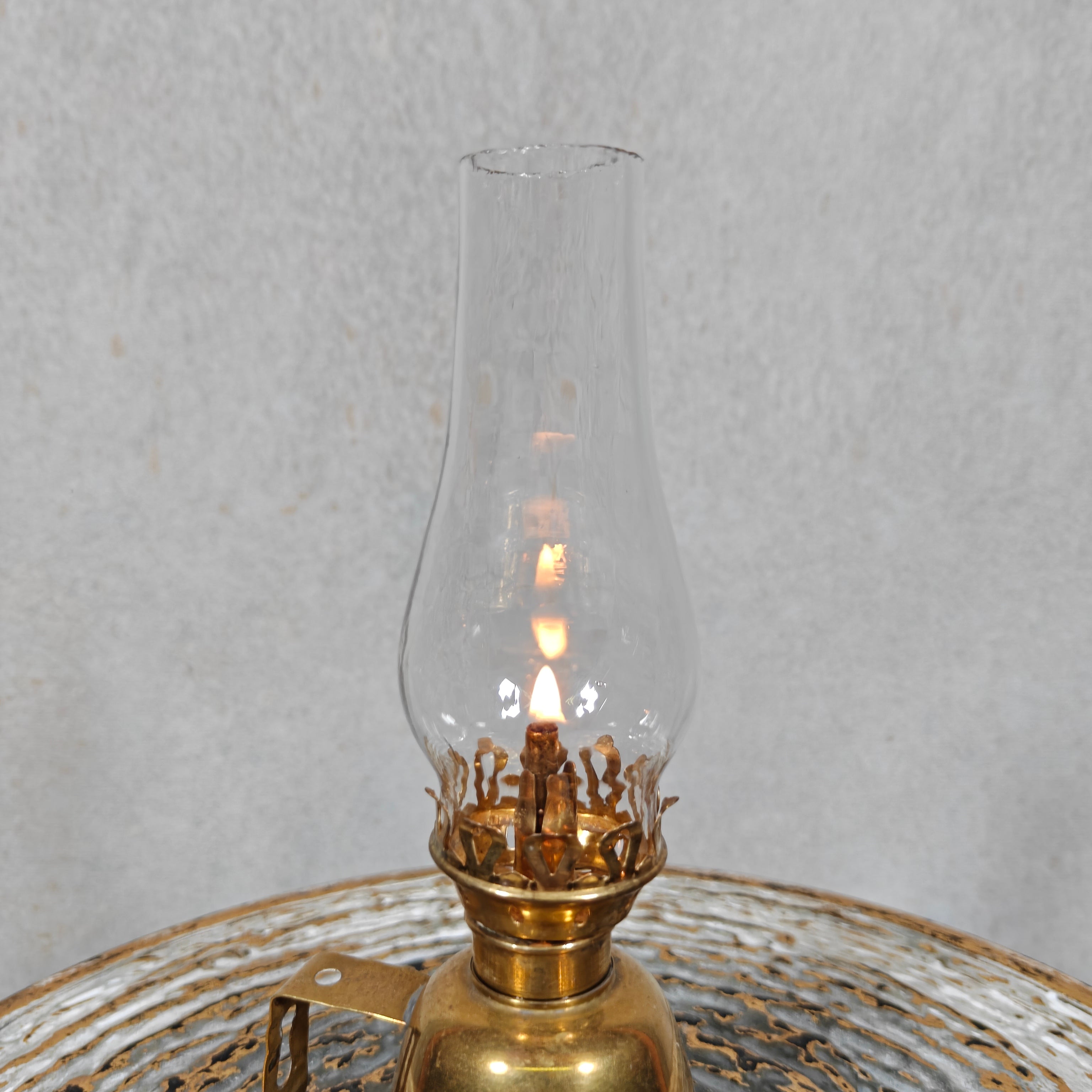 Rare French Brass Oil Lamp – Lampe Lefeuvre à Essence – 1930s