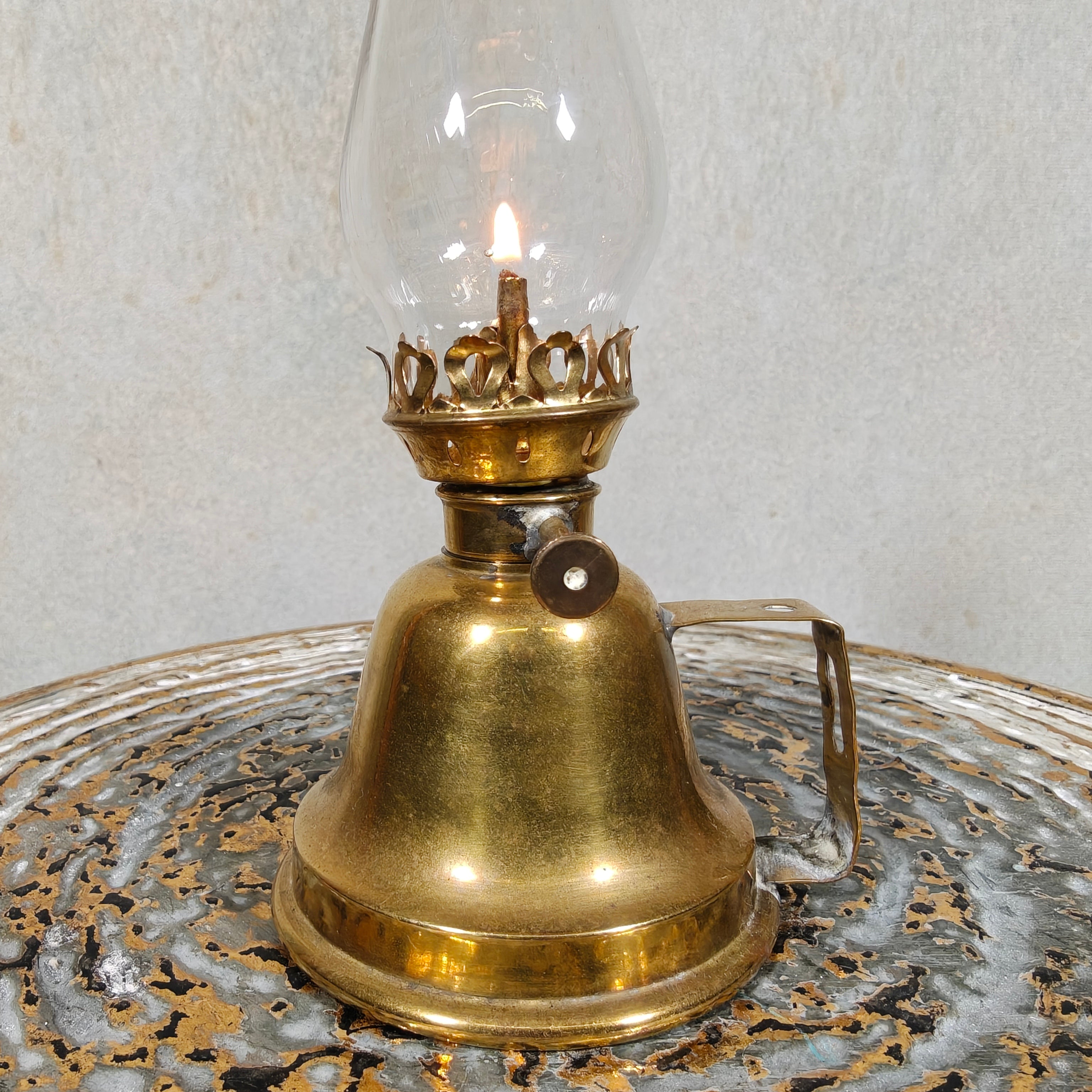 Rare French Brass Oil Lamp – Lampe Lefeuvre à Essence – 1930s