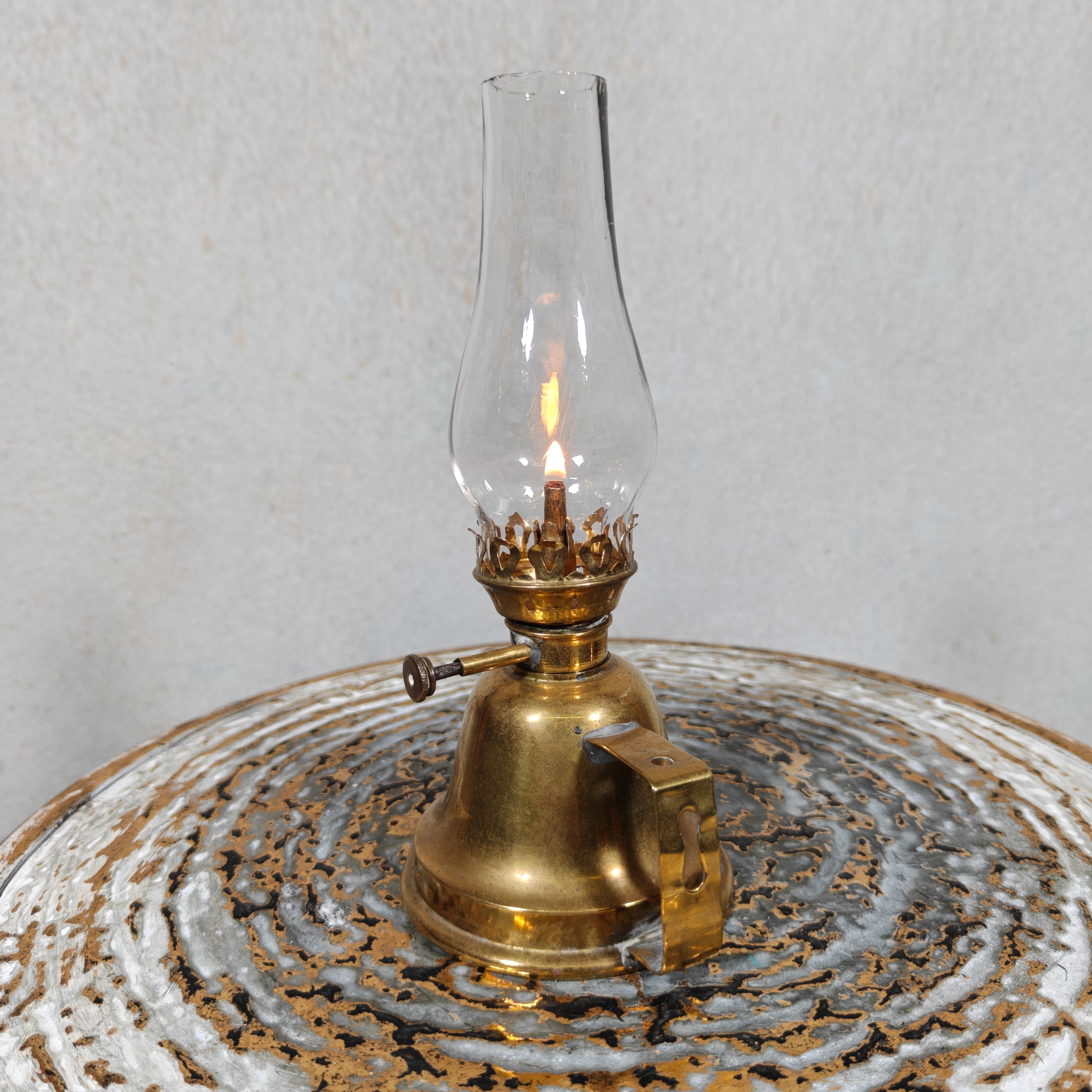 Rare French Brass Oil Lamp – Lampe Lefeuvre à Essence – 1930s
