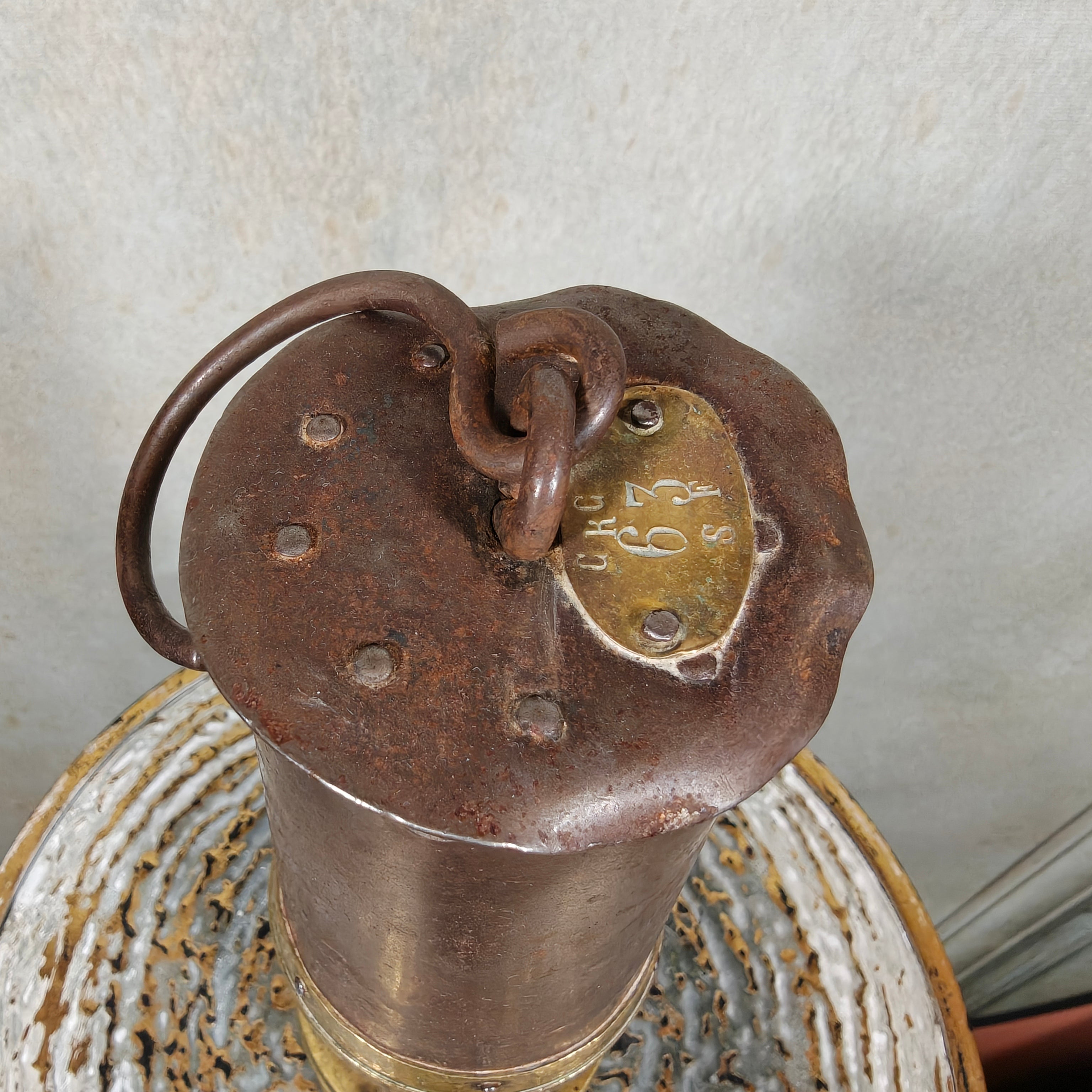 Heavy Belgian Mining Lamp – Camille Cornil Gilly – Early 1900s