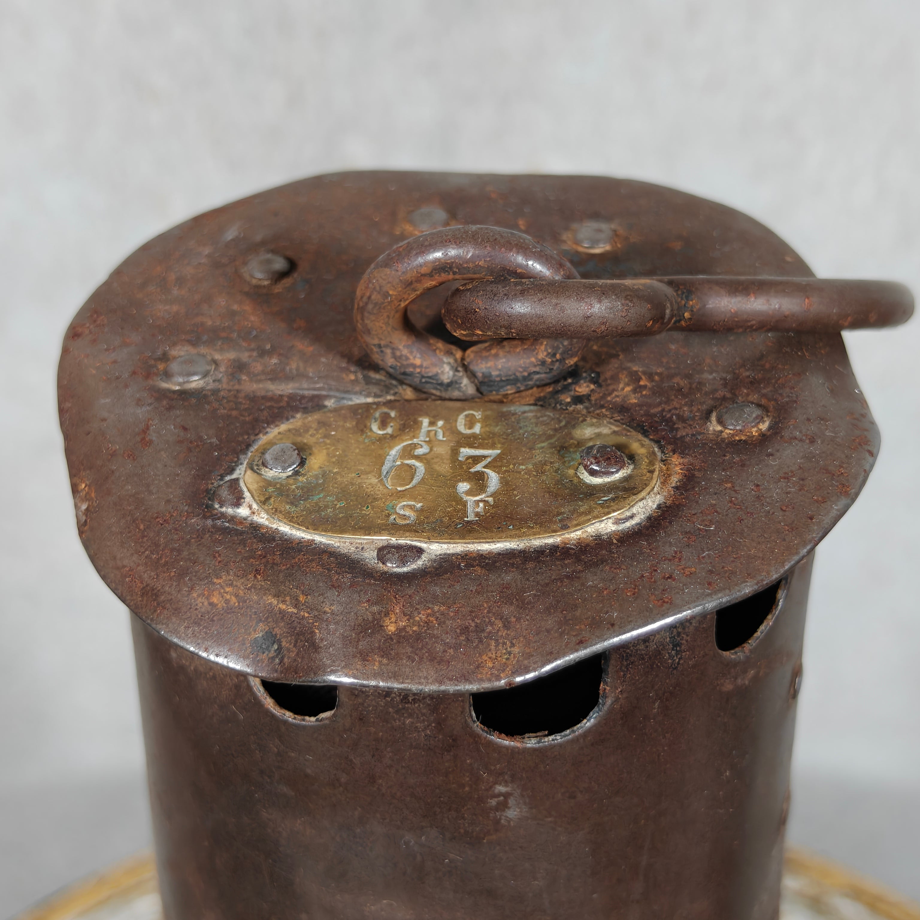 Heavy Belgian Mining Lamp – Camille Cornil Gilly – Early 1900s