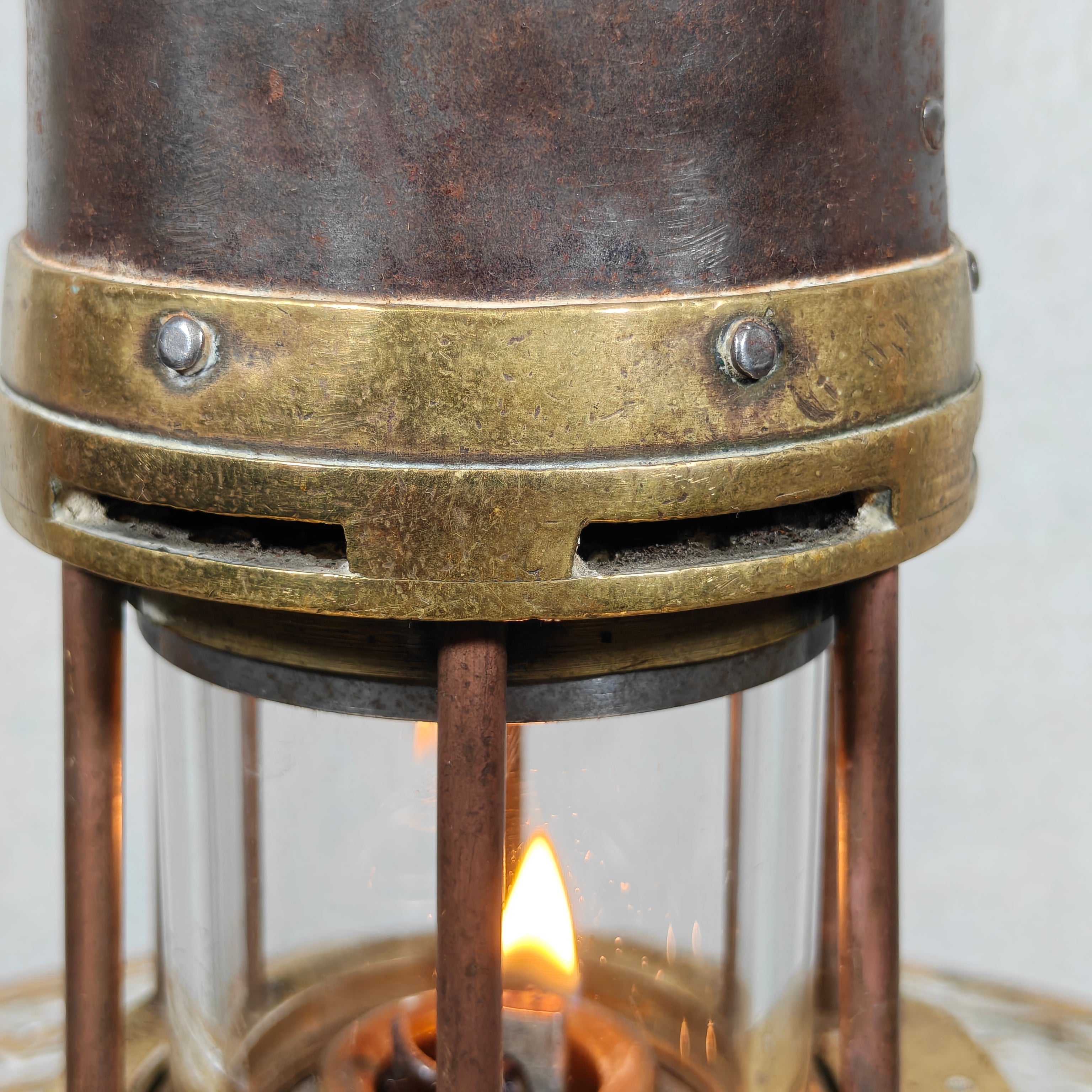 Heavy Belgian Mining Lamp – Camille Cornil Gilly – Early 1900s