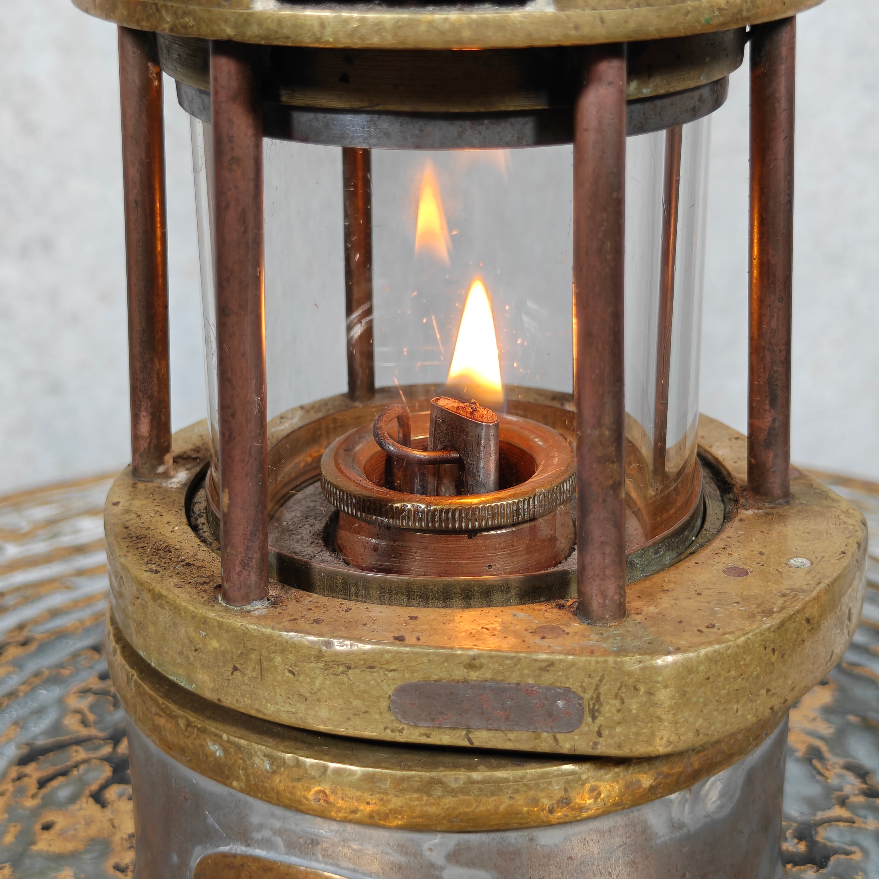 Heavy Belgian Mining Lamp – Camille Cornil Gilly – Early 1900s