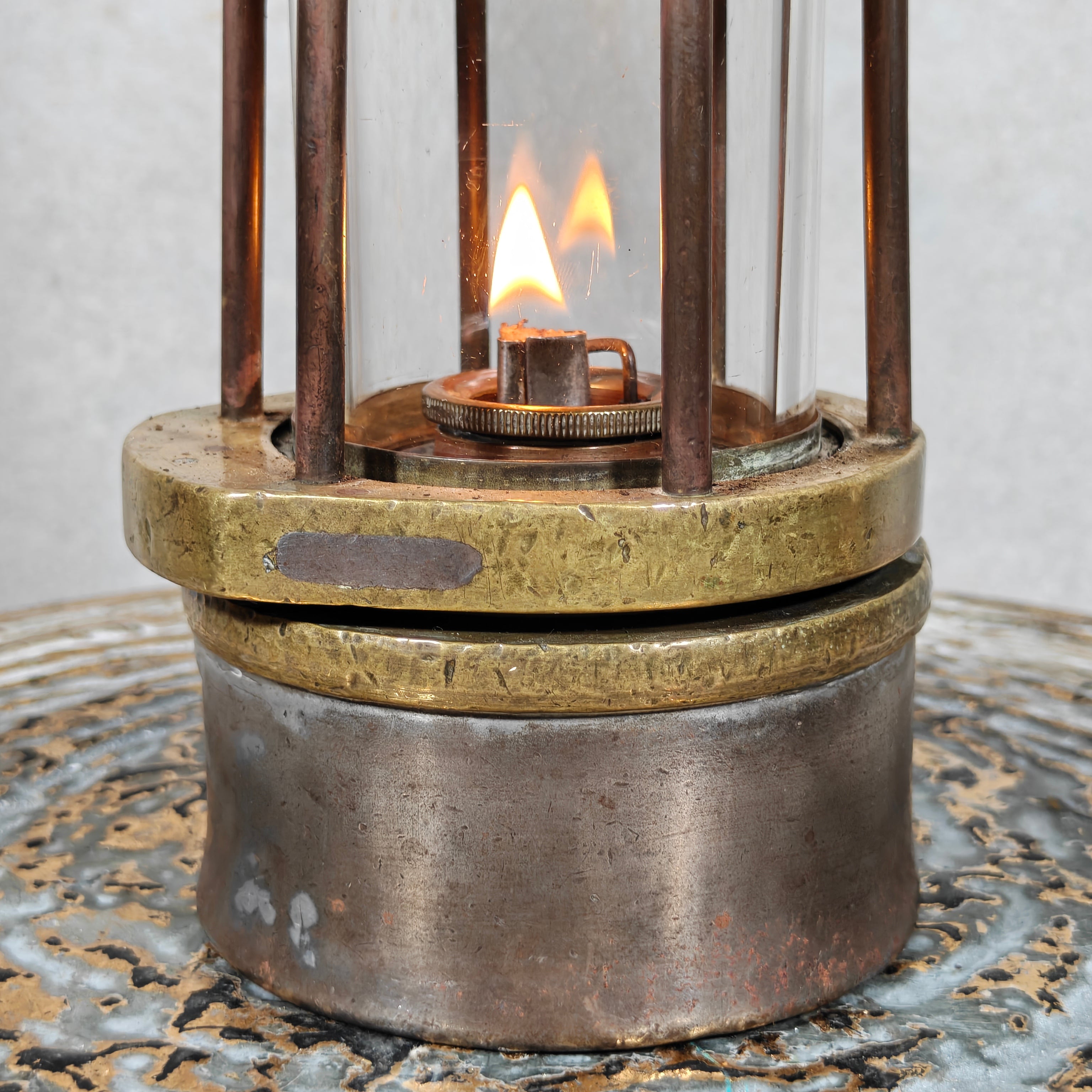 Heavy Belgian Mining Lamp – Camille Cornil Gilly – Early 1900s