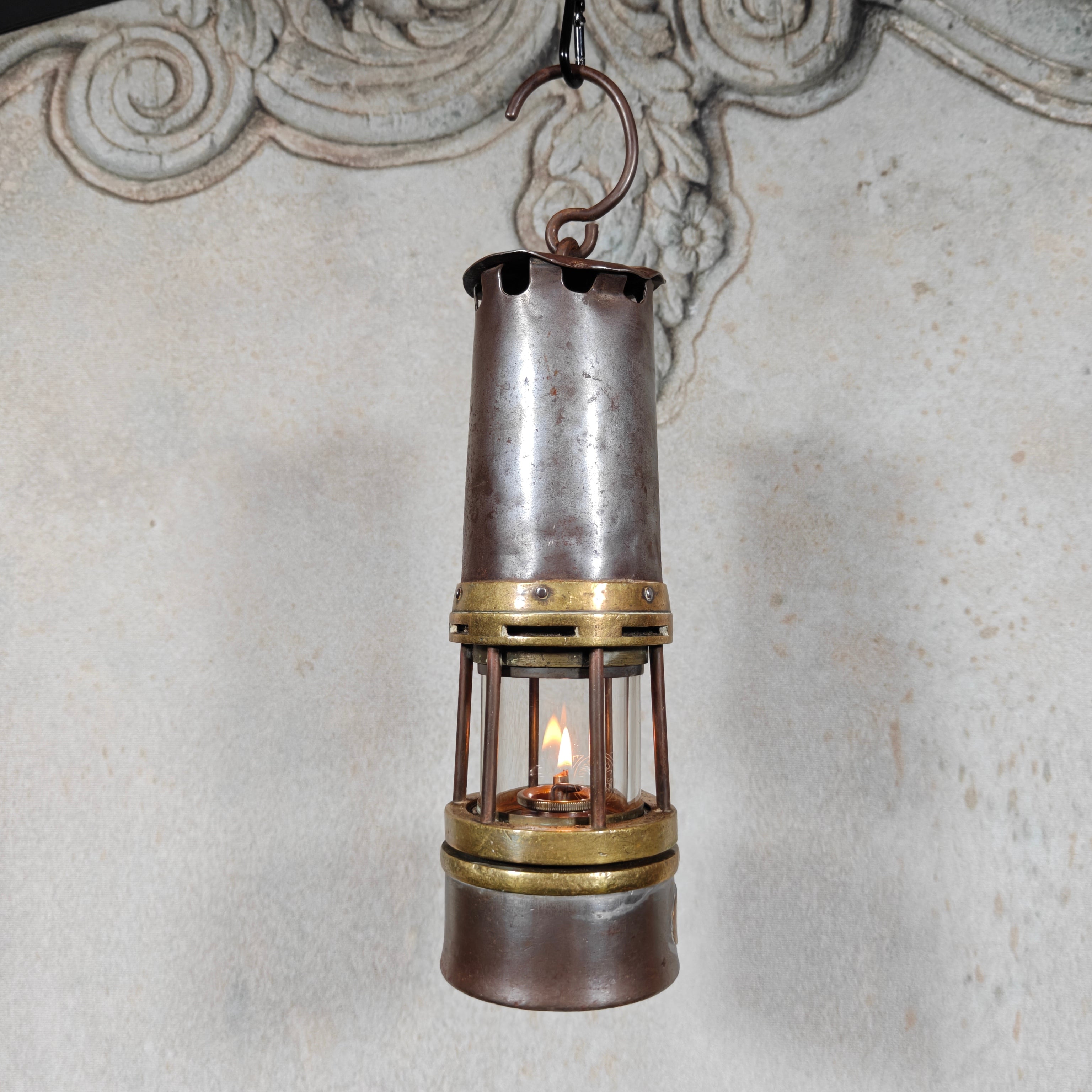 Heavy Belgian Mining Lamp – Camille Cornil Gilly – Early 1900s