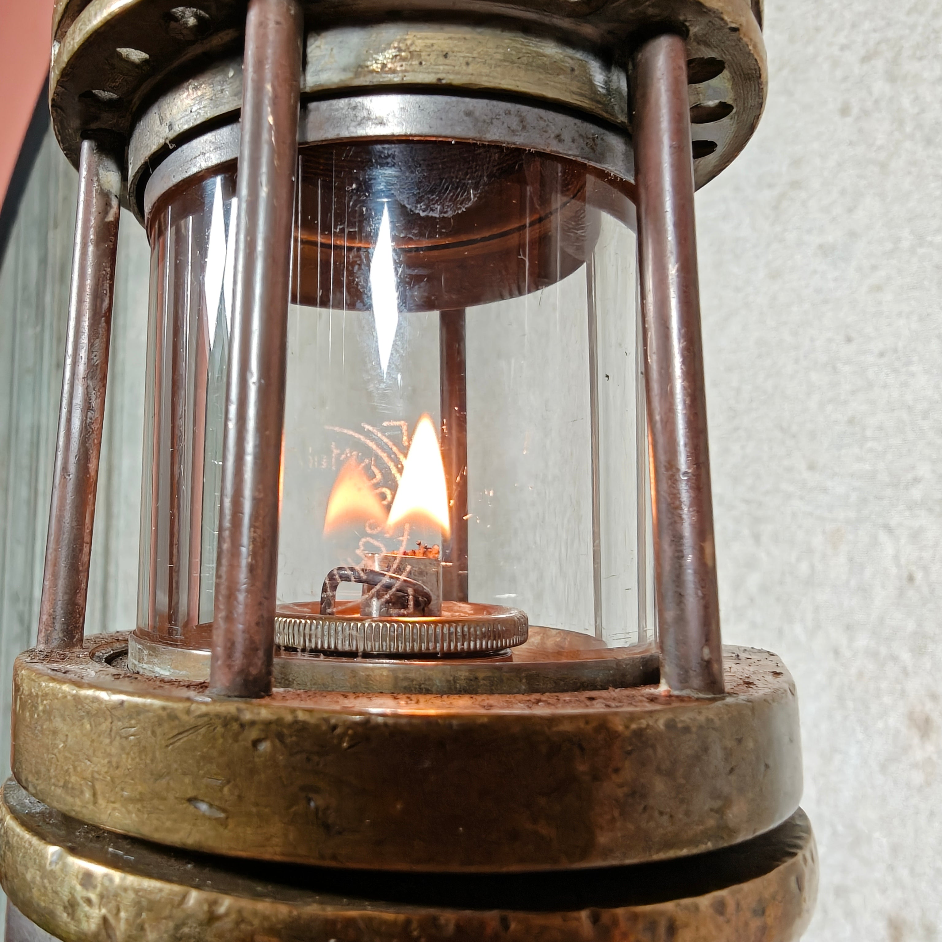 Heavy Belgian Mining Lamp – Camille Cornil Gilly – Early 1900s