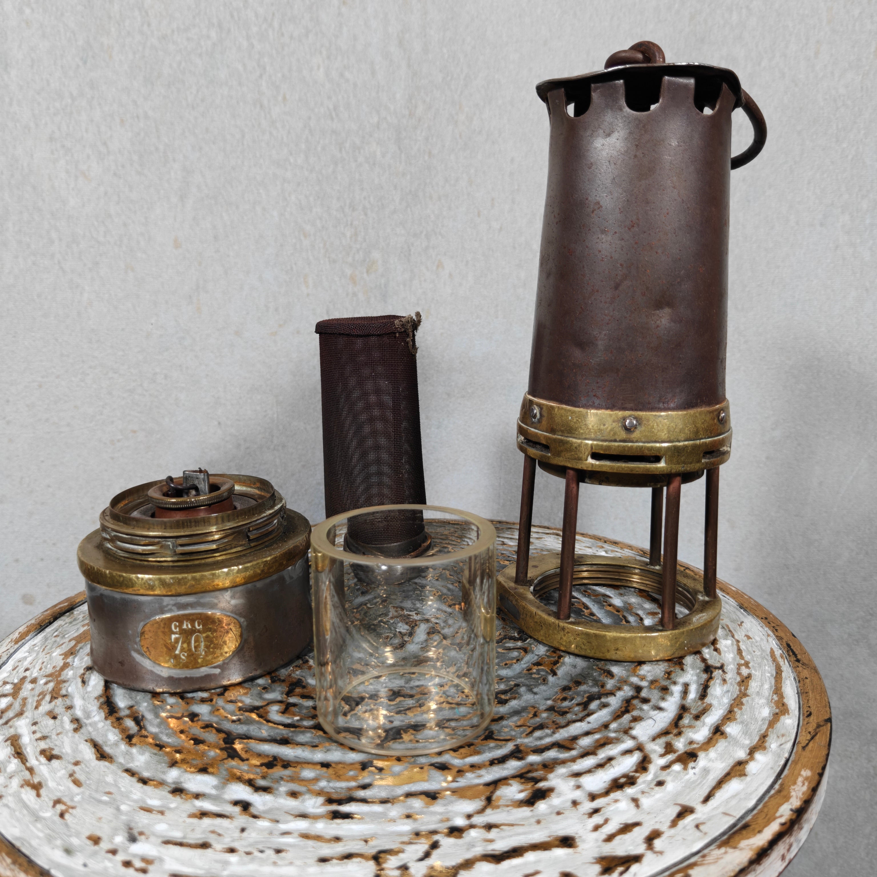 Heavy Belgian Mining Lamp – Camille Cornil Gilly – Early 1900s
