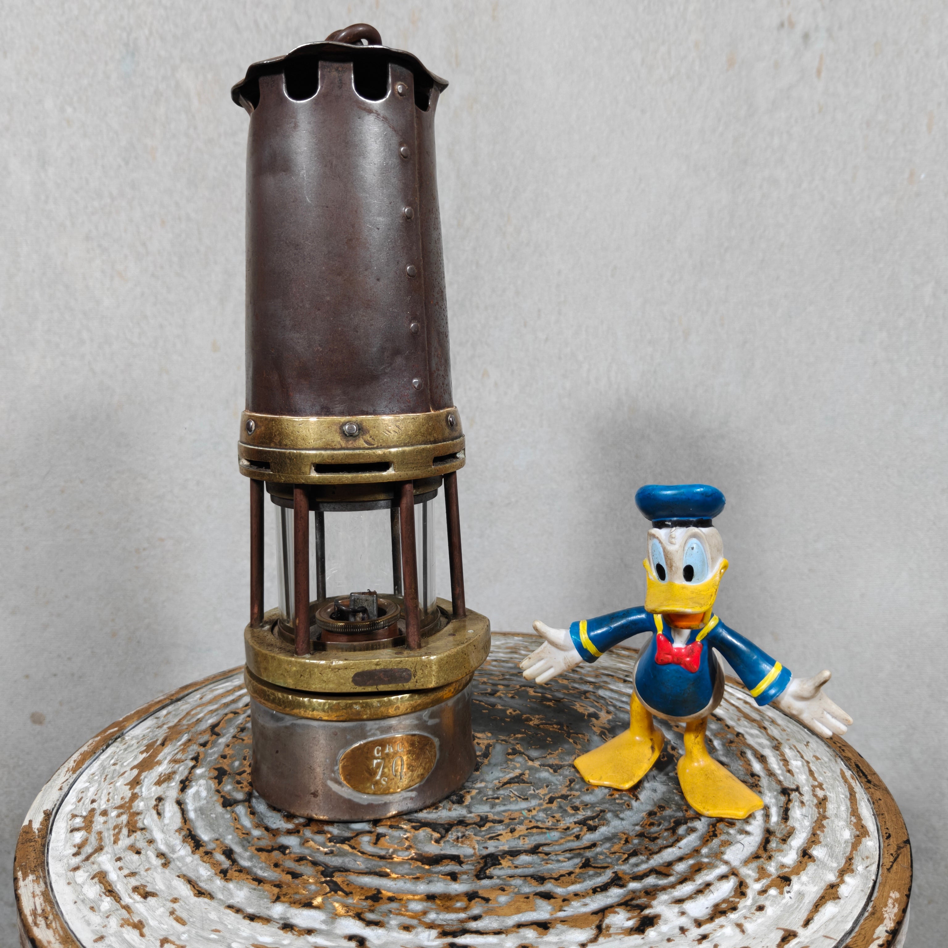 Heavy Belgian Mining Lamp – Camille Cornil Gilly – Early 1900s