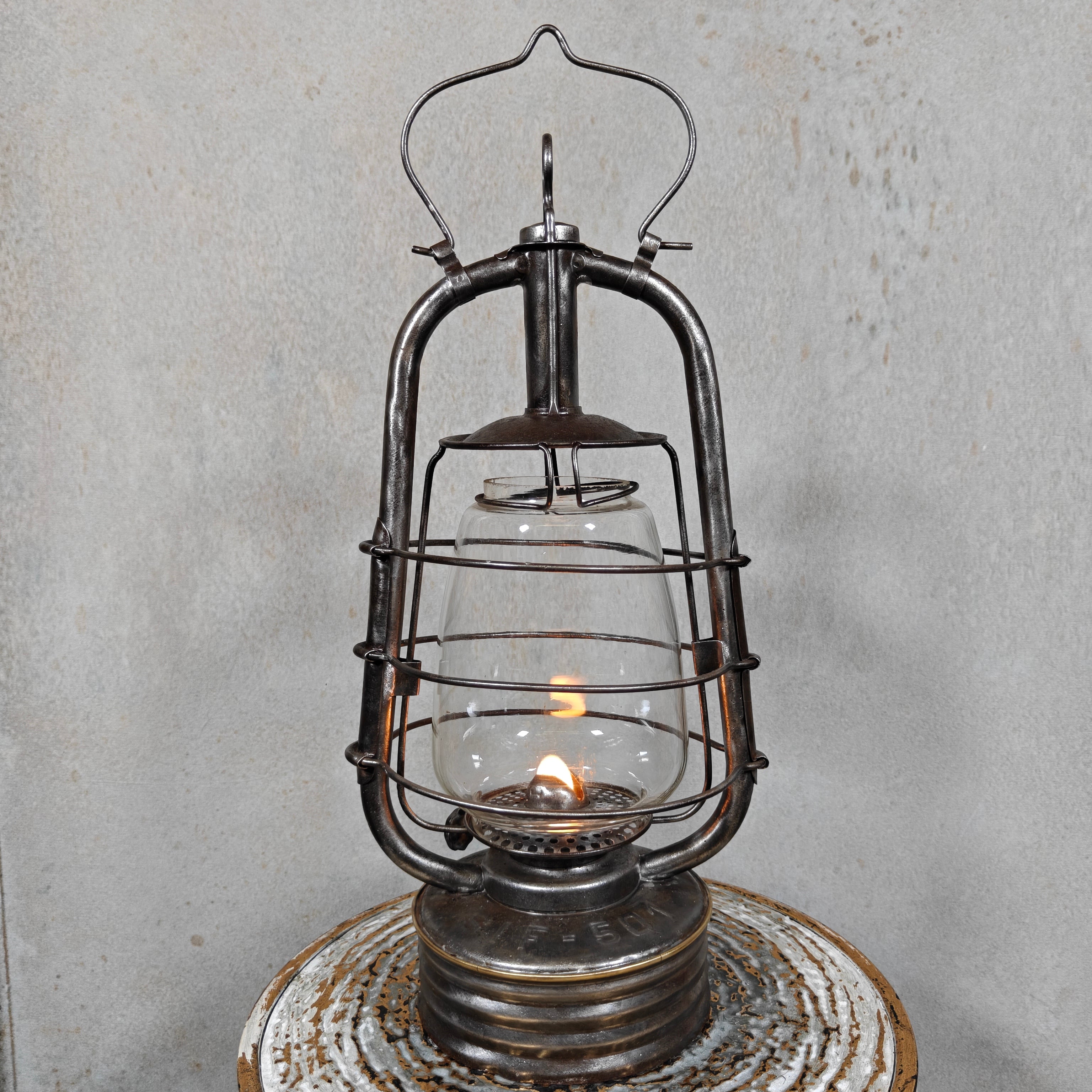 Extremely Rare French SIF 501 Hurricane Lantern – "Brass Version" – 1950s/70s