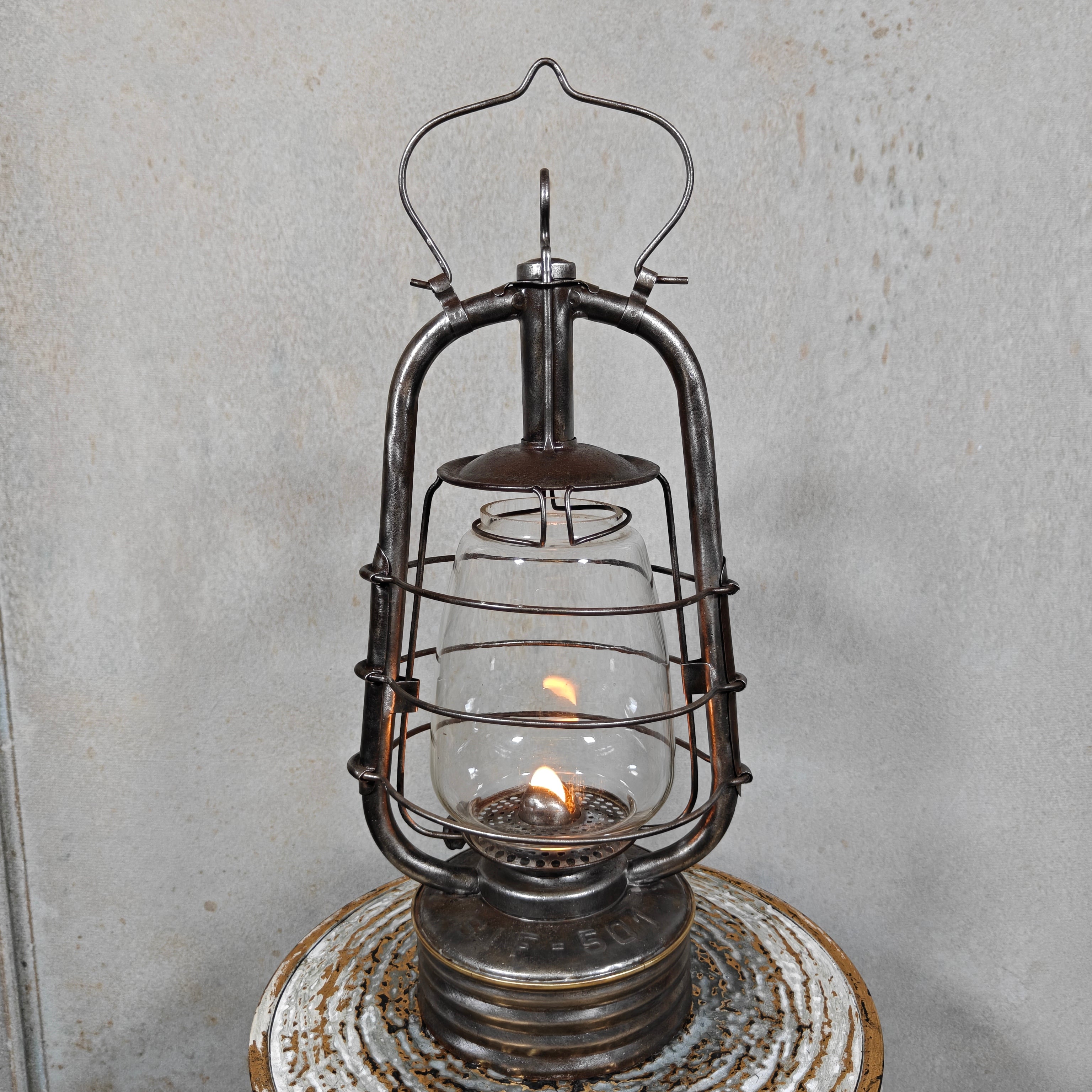 Extremely Rare French SIF 501 Hurricane Lantern – "Brass Version" – 1950s/70s