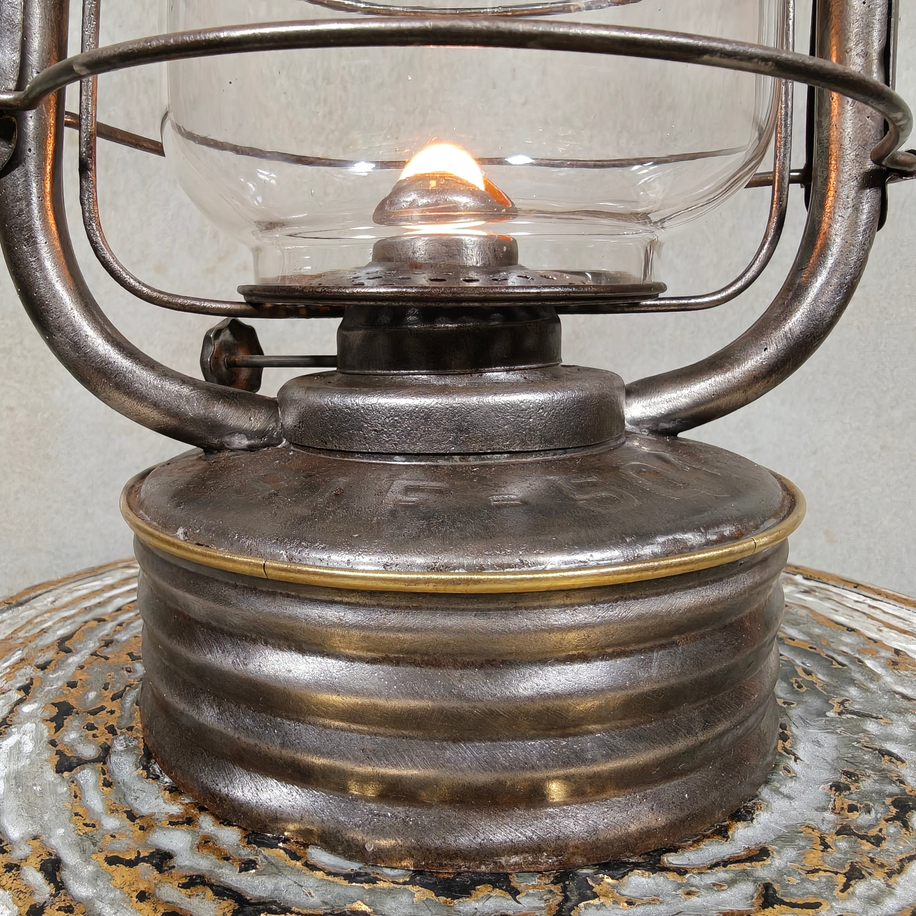 Extremely Rare French SIF 501 Hurricane Lantern – "Brass Version" – 1950s/70s