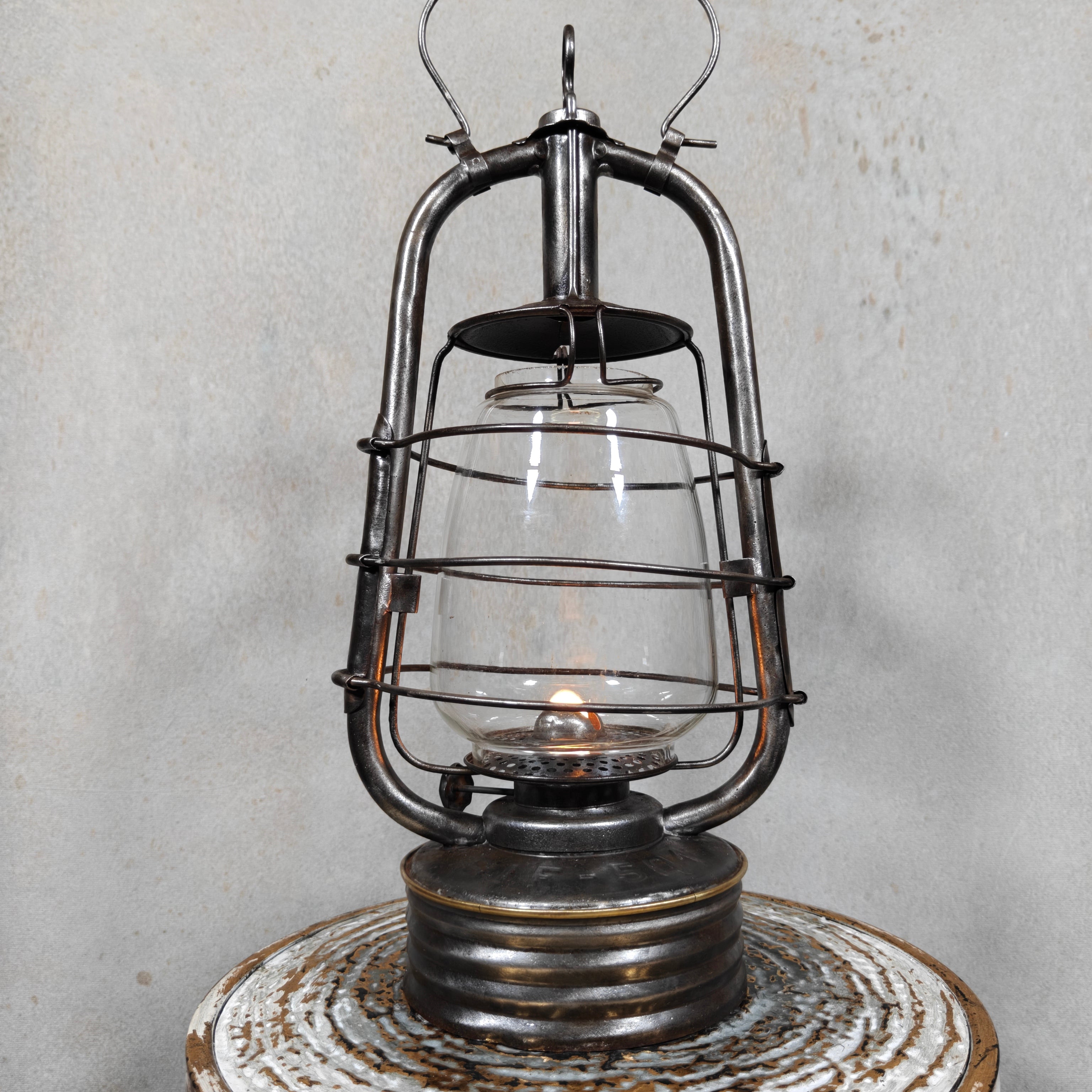 Extremely Rare French SIF 501 Hurricane Lantern – "Brass Version" – 1950s/70s