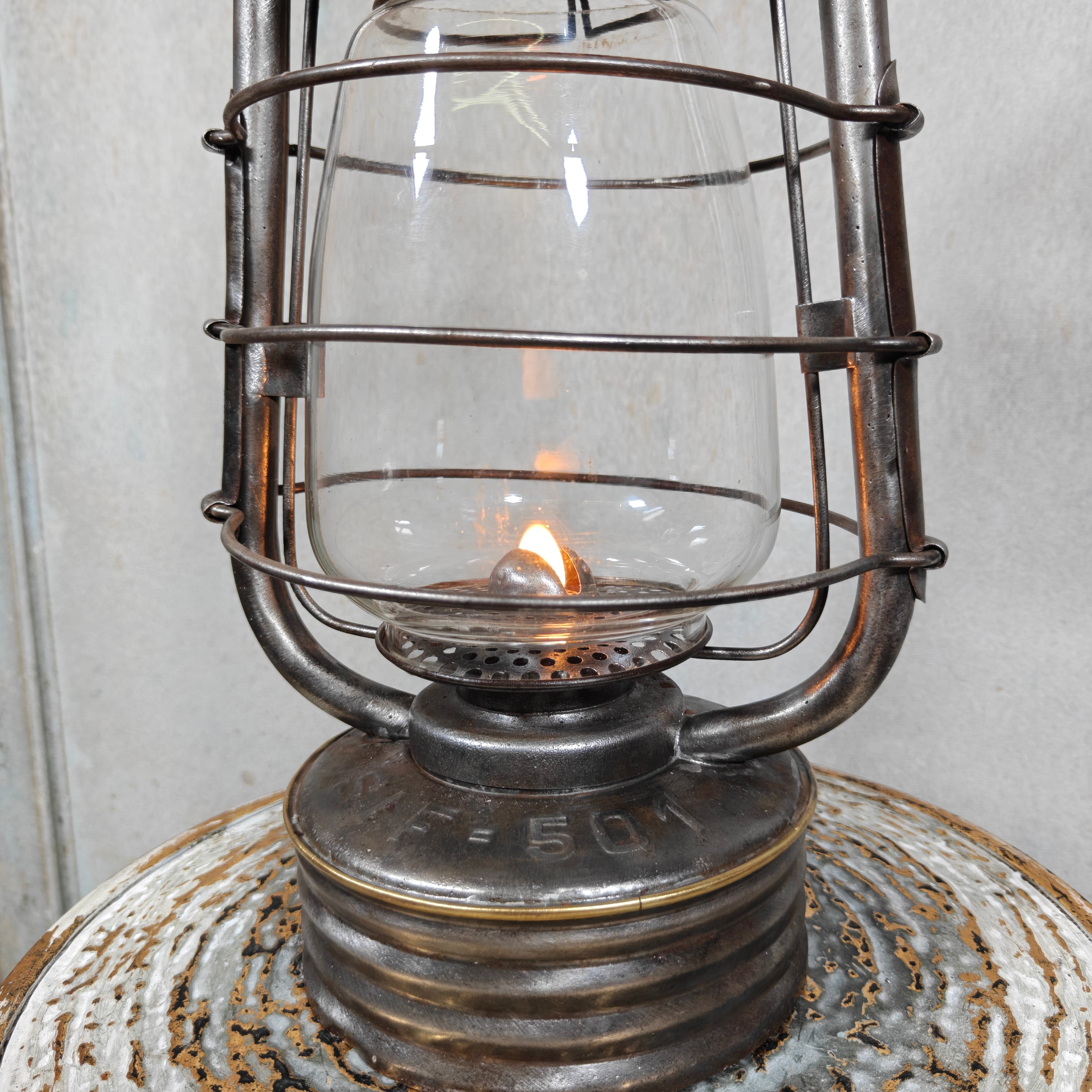 Extremely Rare French SIF 501 Hurricane Lantern – "Brass Version" – 1950s/70s