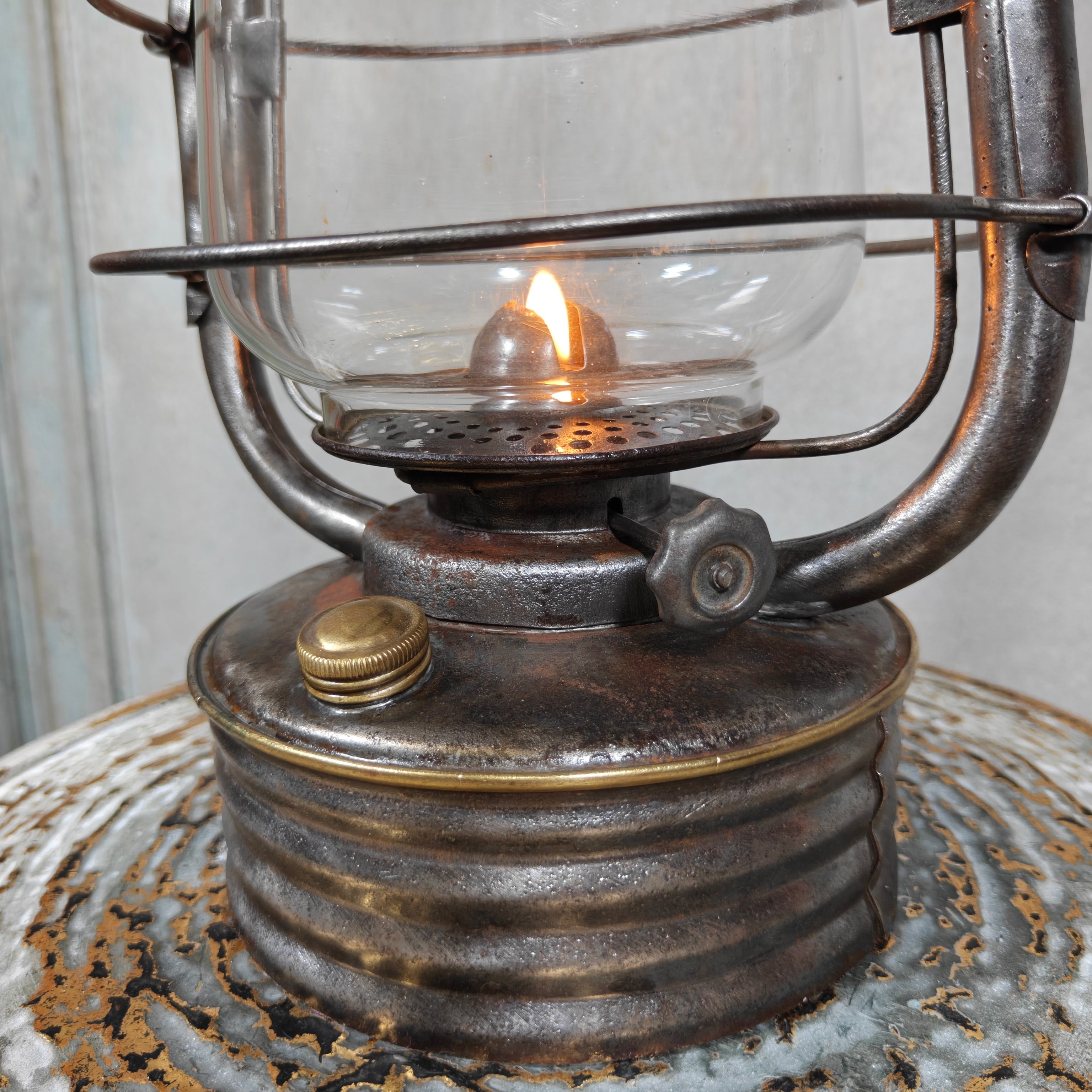 Extremely Rare French SIF 501 Hurricane Lantern – "Brass Version" – 1950s/70s