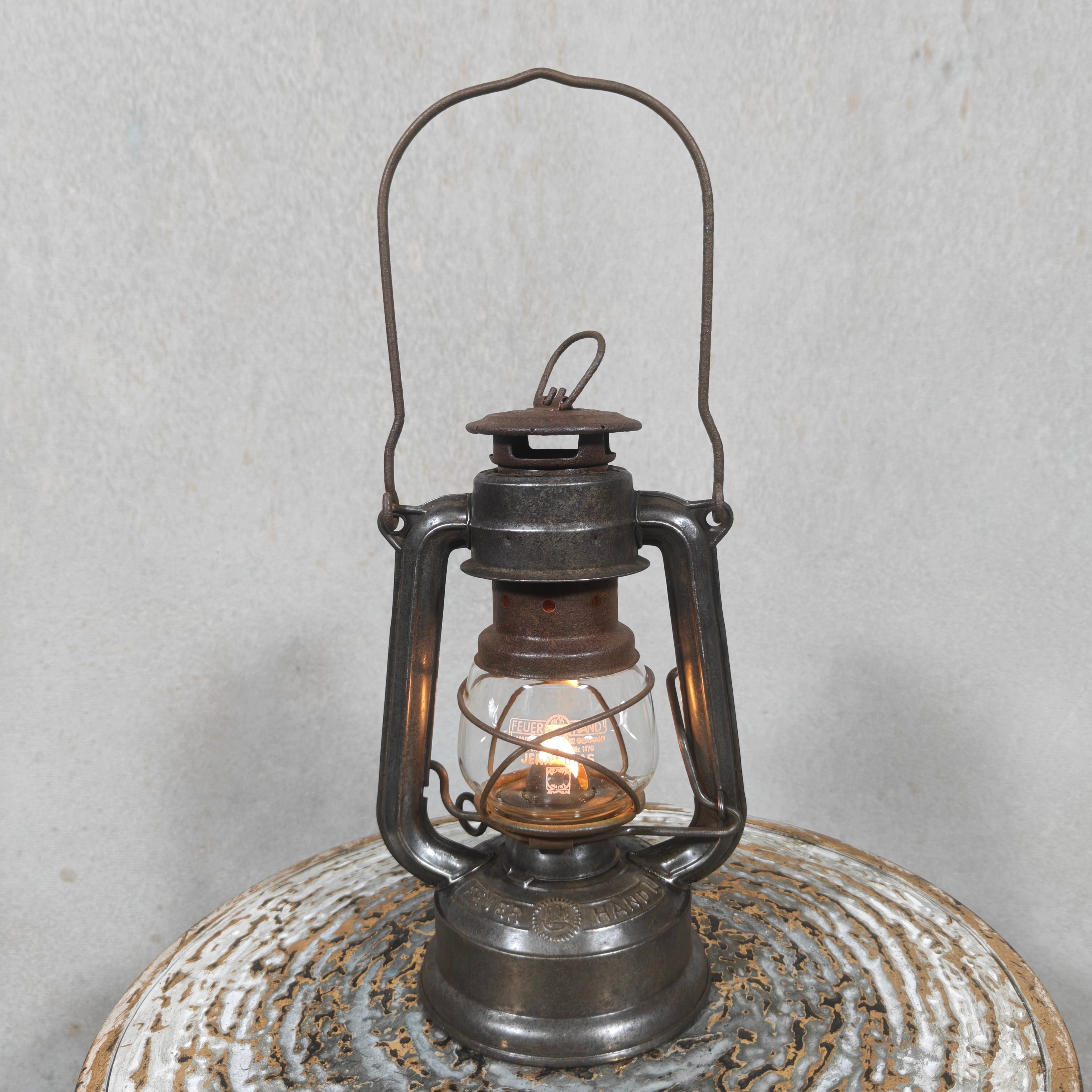 Vintage Feuerhand 175 Baby Hurricane Lantern – West Germany Oil Lantern with Original Marked Glass