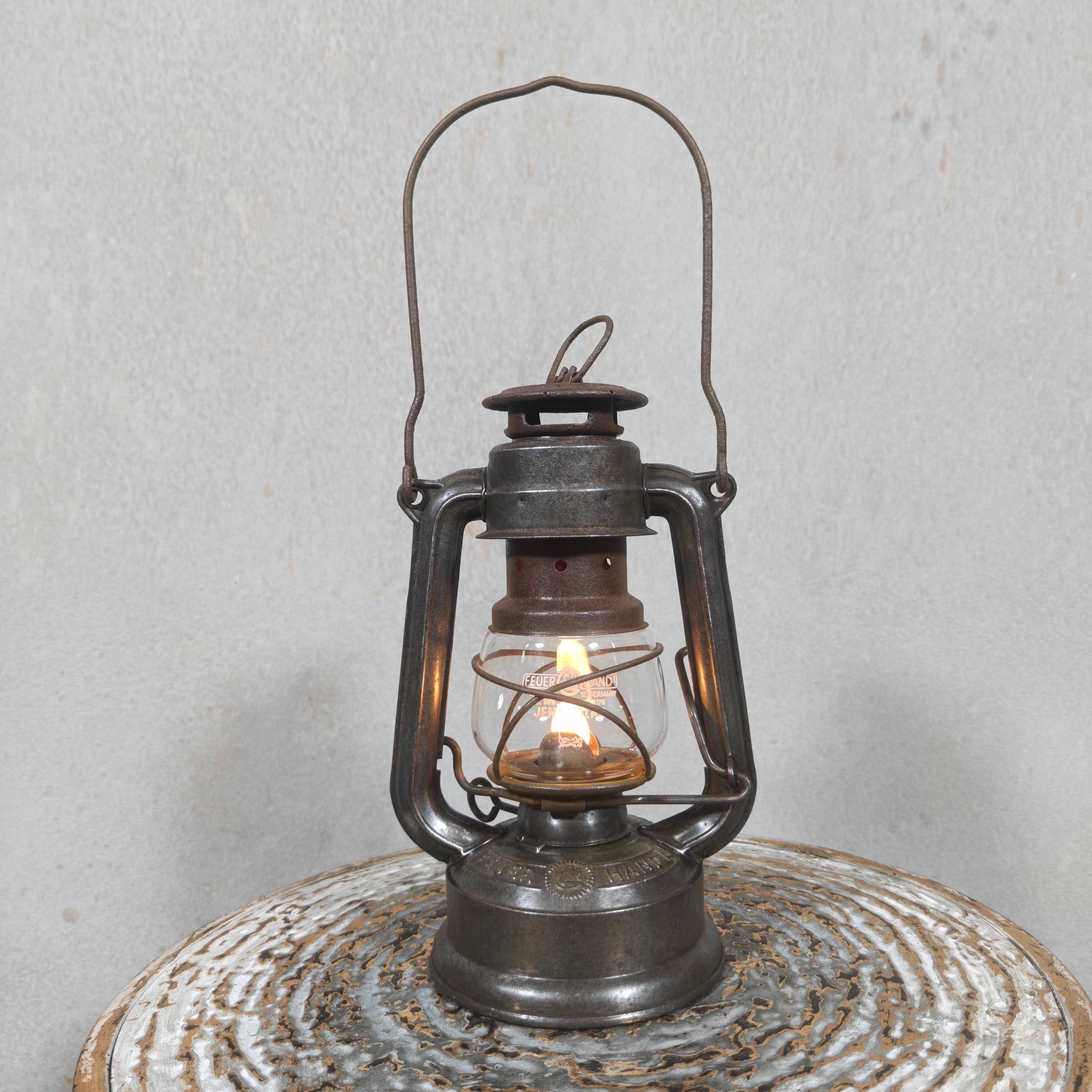 Vintage Feuerhand 175 Baby Hurricane Lantern – West Germany Oil Lantern with Original Marked Glass