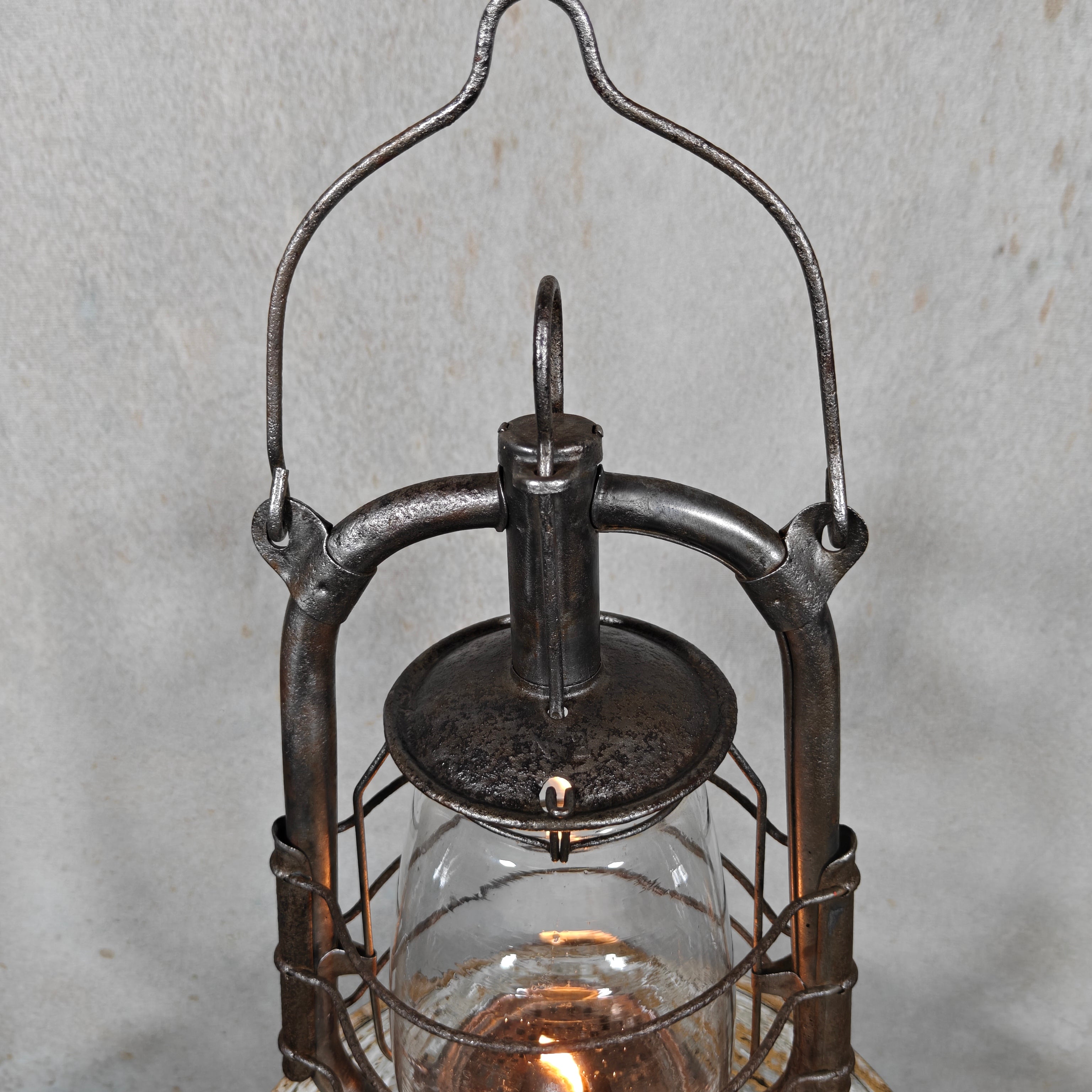 Vintage French ALG No. 2 Hurricane Lantern – Large Antique Oil Lantern 1930s–1950s