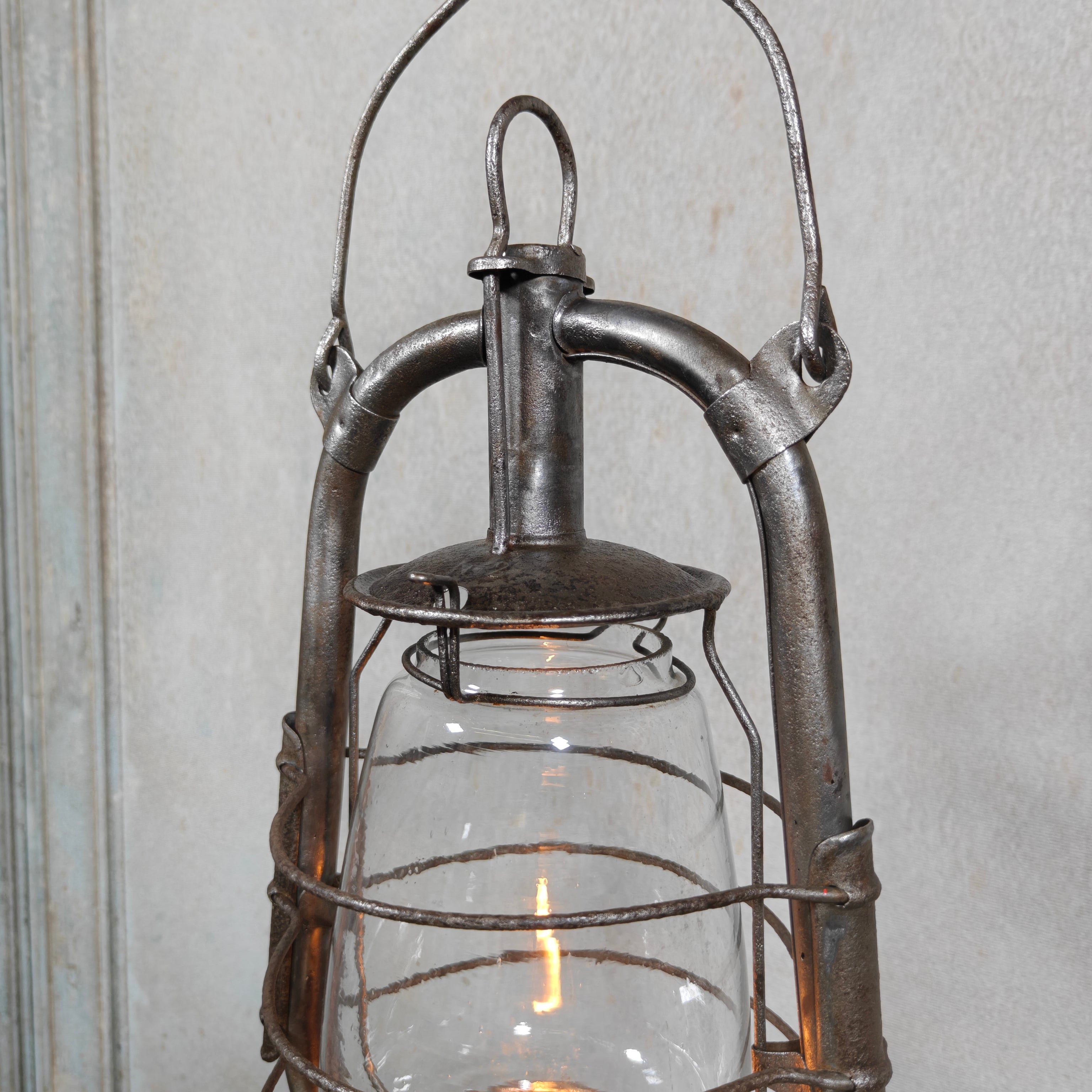 Vintage French ALG No. 2 Hurricane Lantern – Large Antique Oil Lantern 1930s–1950s