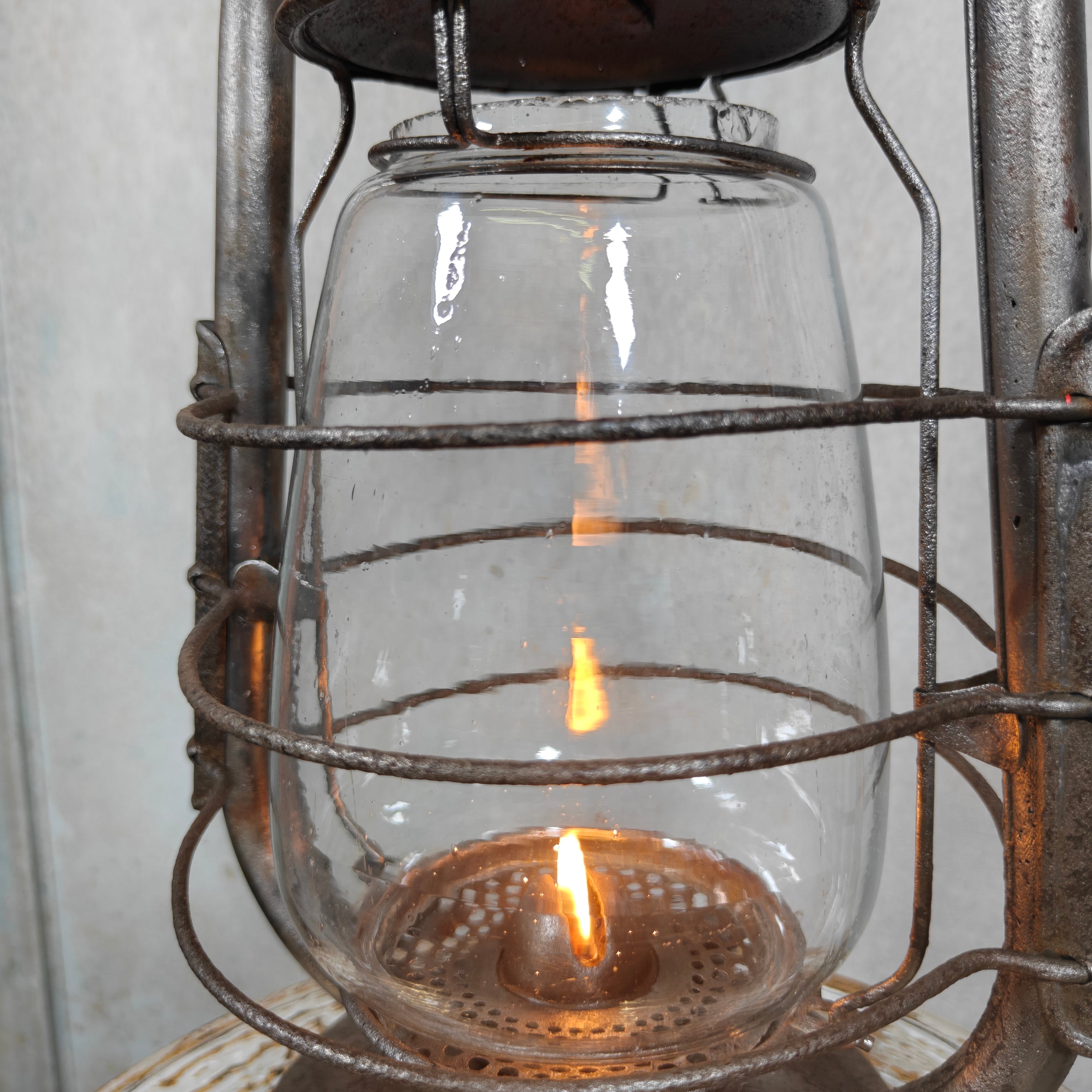 Vintage French ALG No. 2 Hurricane Lantern – Large Antique Oil Lantern 1930s–1950s