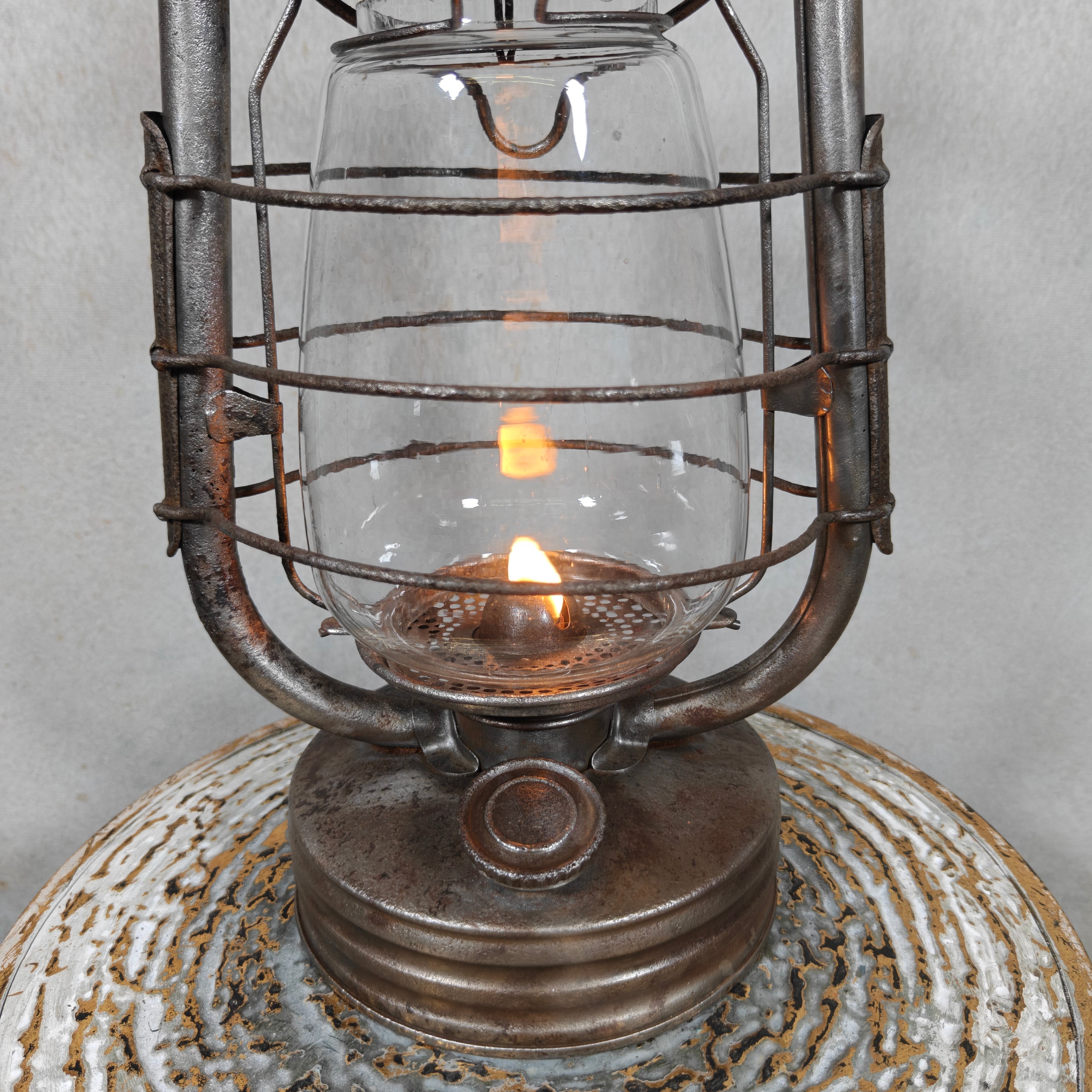 Vintage French ALG No. 2 Hurricane Lantern – Large Antique Oil Lantern 1930s–1950s