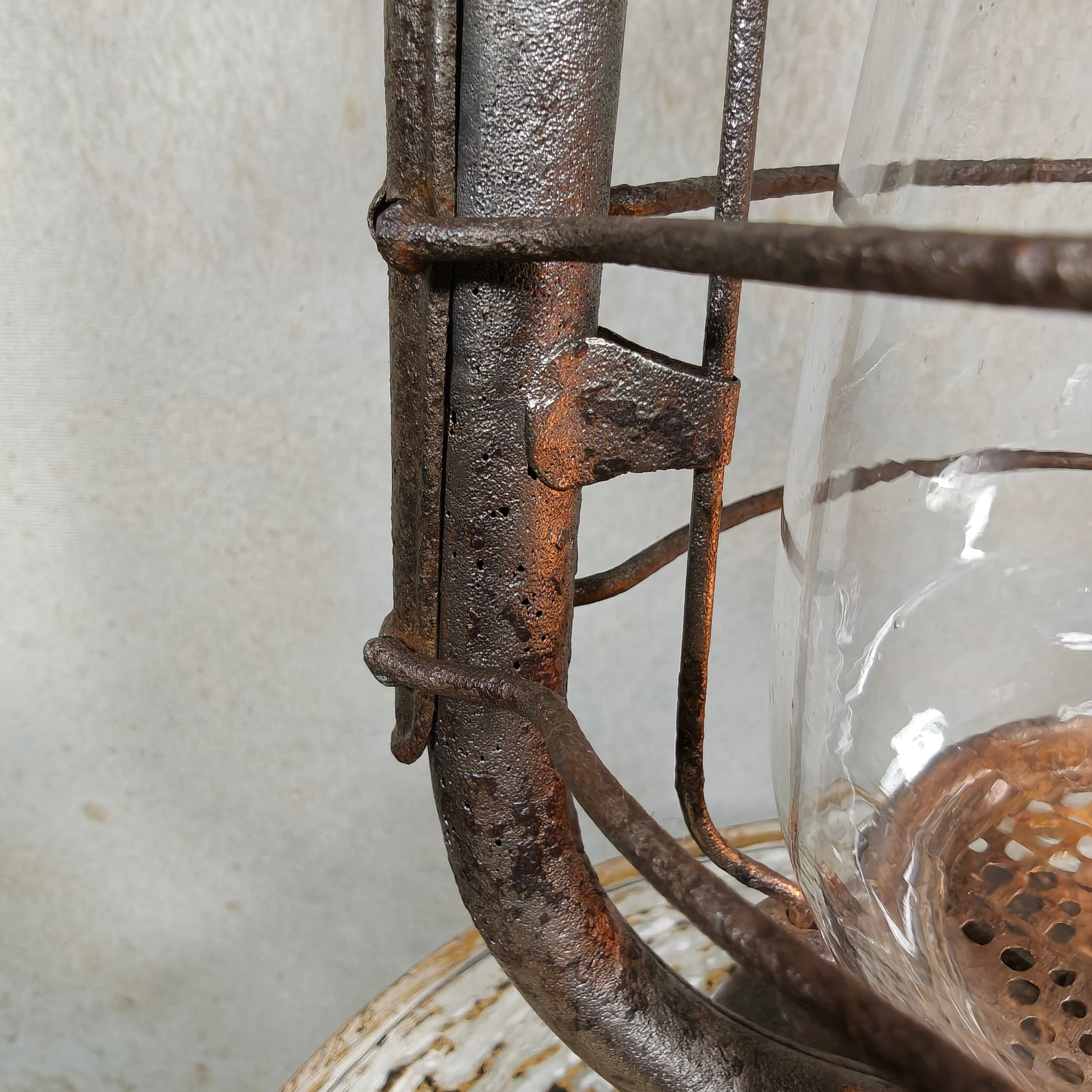 Vintage French ALG No. 2 Hurricane Lantern – Large Antique Oil Lantern 1930s–1950s