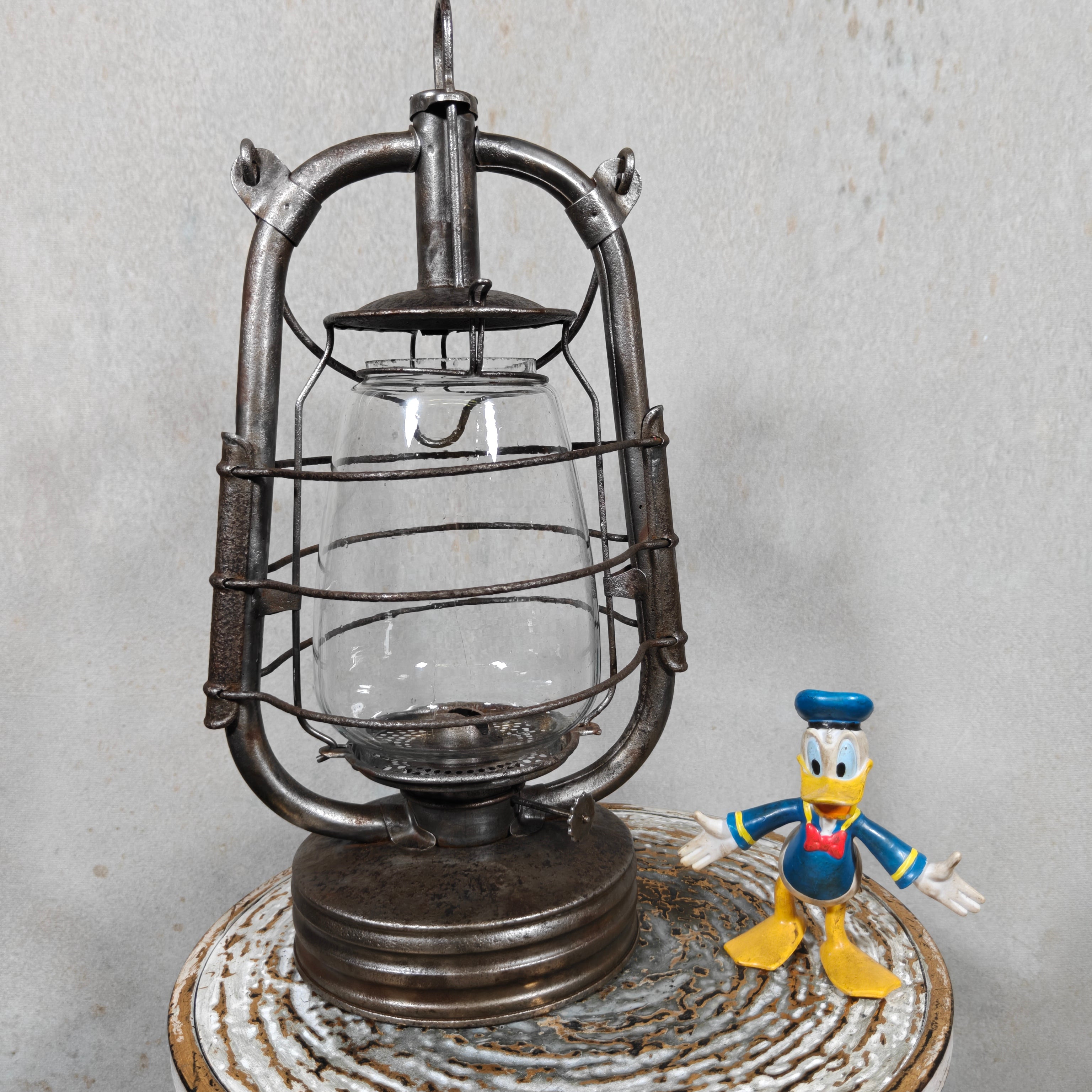 Vintage French ALG No. 2 Hurricane Lantern – Large Antique Oil Lantern 1930s–1950s