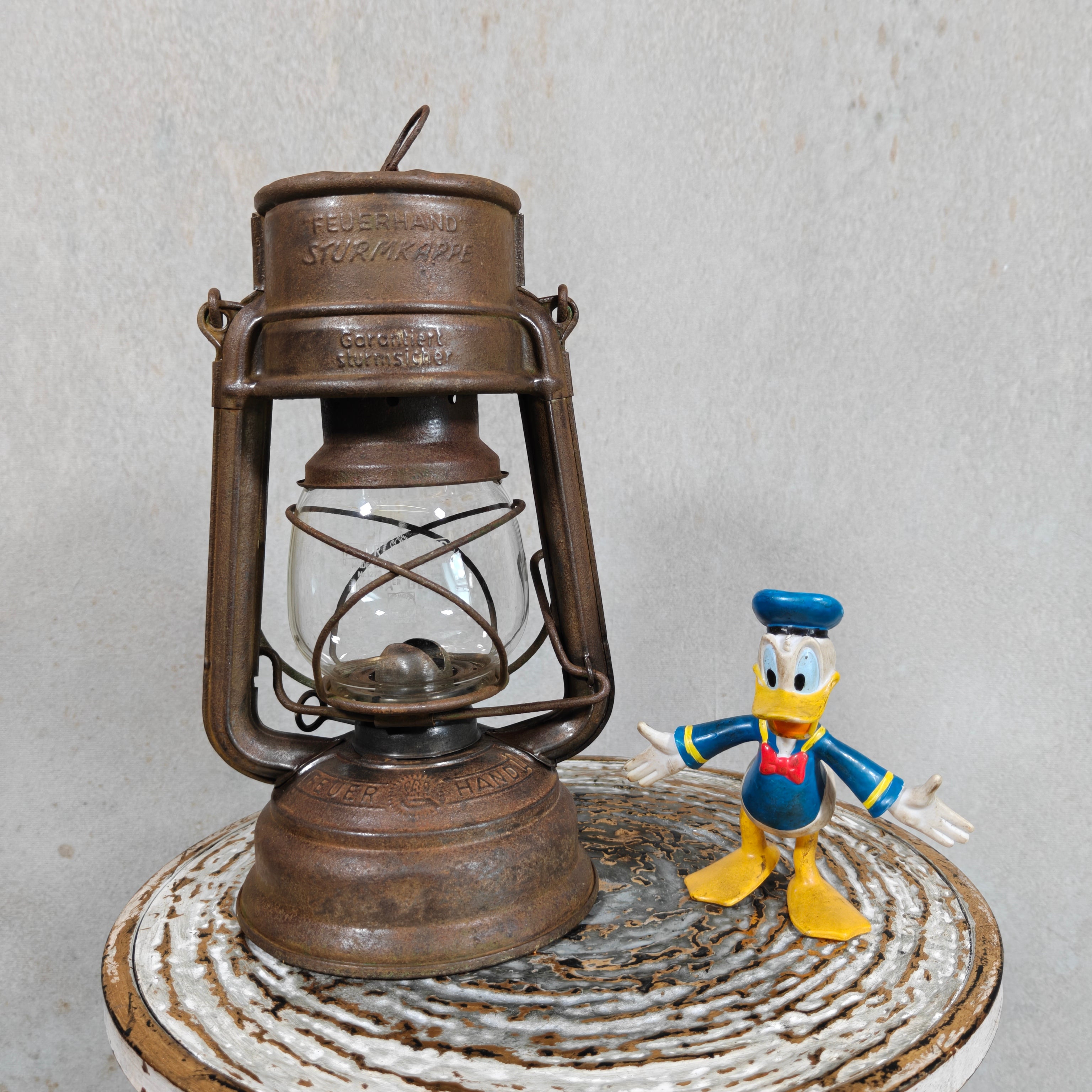 Vintage Feuerhand 276 Sturmkappe Hurricane Lantern – Rat Look West Germany Oil Lantern with Jenaer Glass