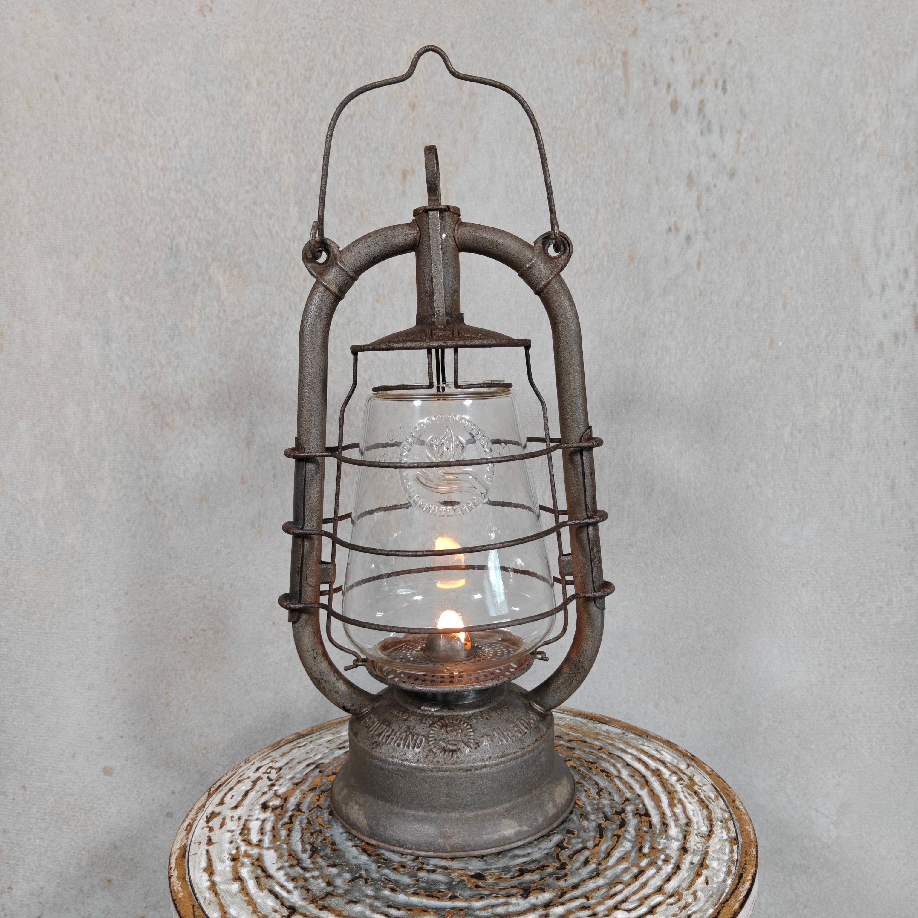 Rare Pre-War Feuerhand 305 Hurricane Lantern – 1930s German Oil Lantern with Original Patina