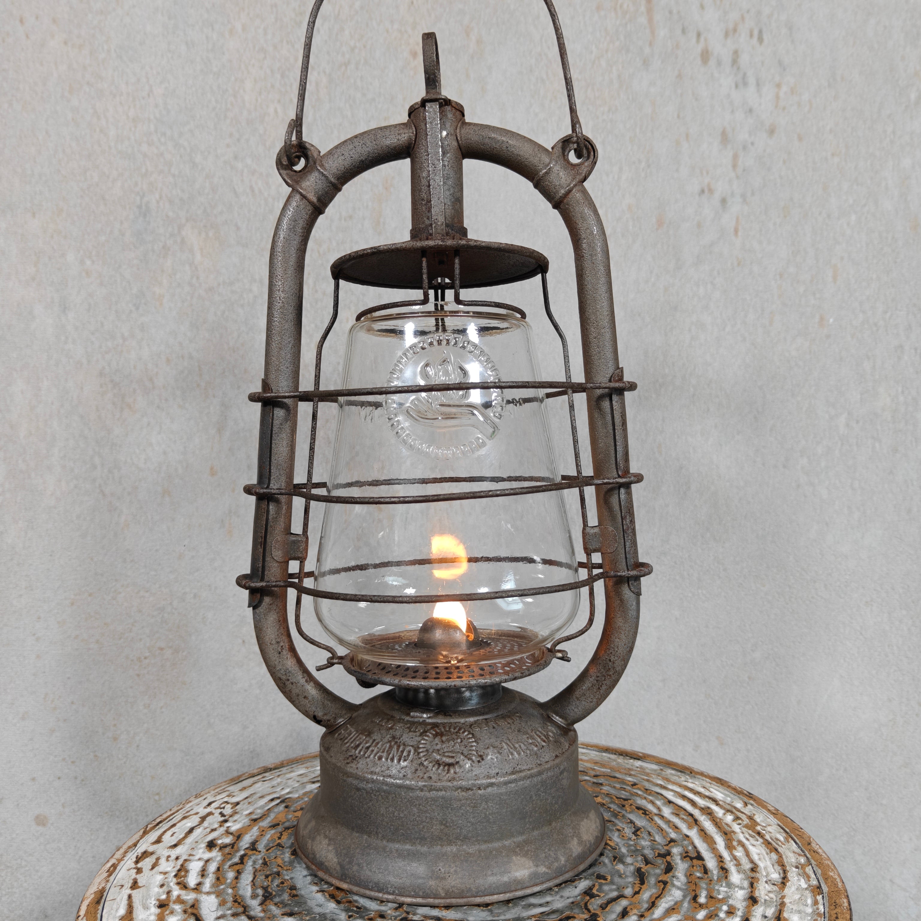Rare Pre-War Feuerhand 305 Hurricane Lantern – 1930s German Oil Lantern with Original Patina