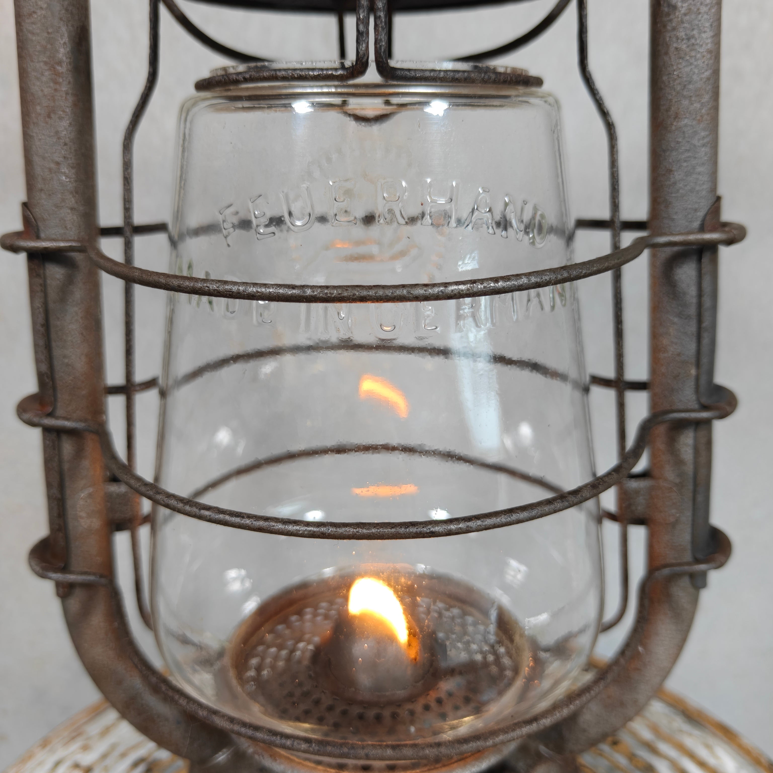 Rare Pre-War Feuerhand 305 Hurricane Lantern – 1930s German Oil Lantern with Original Patina