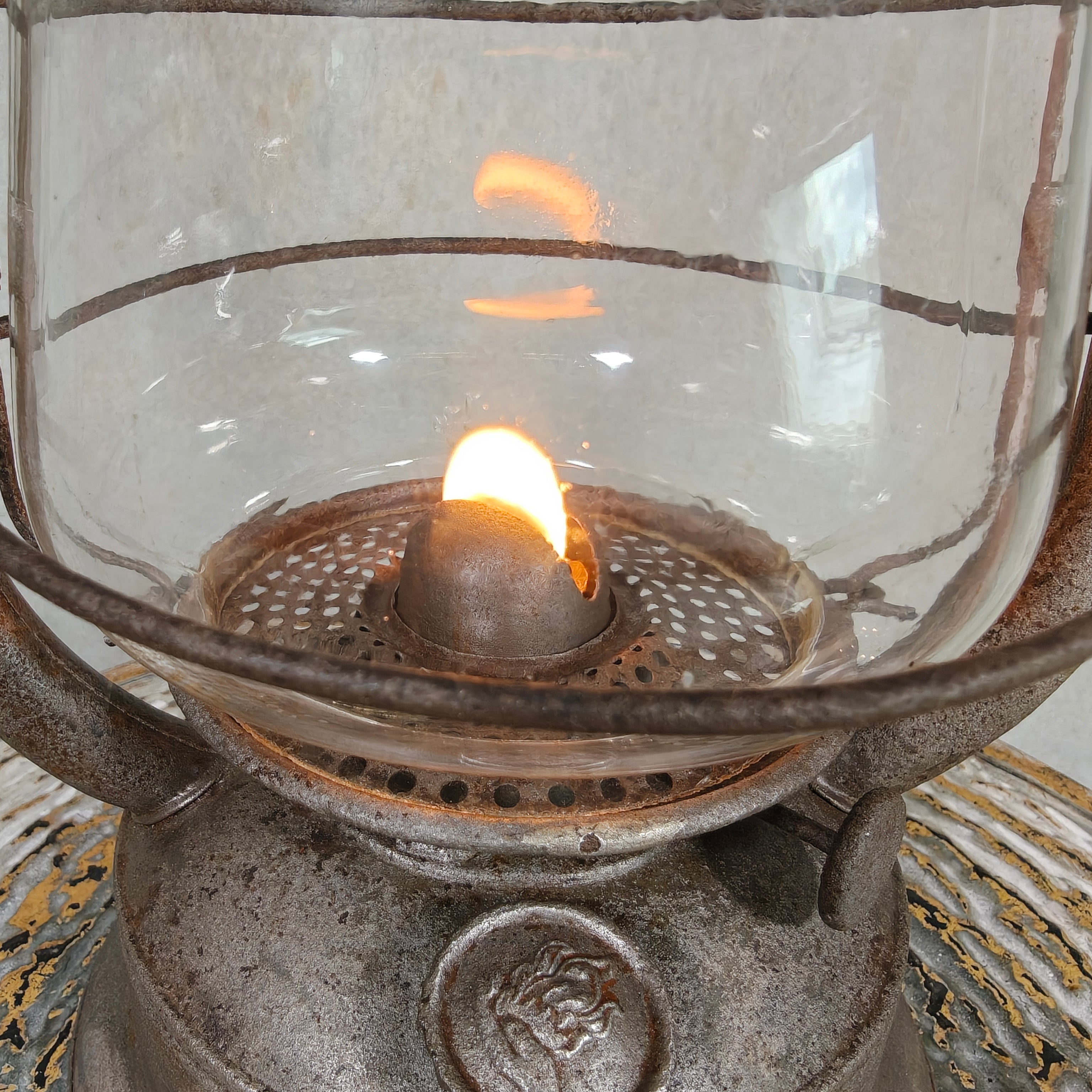 Rare Pre-War Feuerhand 305 Hurricane Lantern – 1930s German Oil Lantern with Original Patina