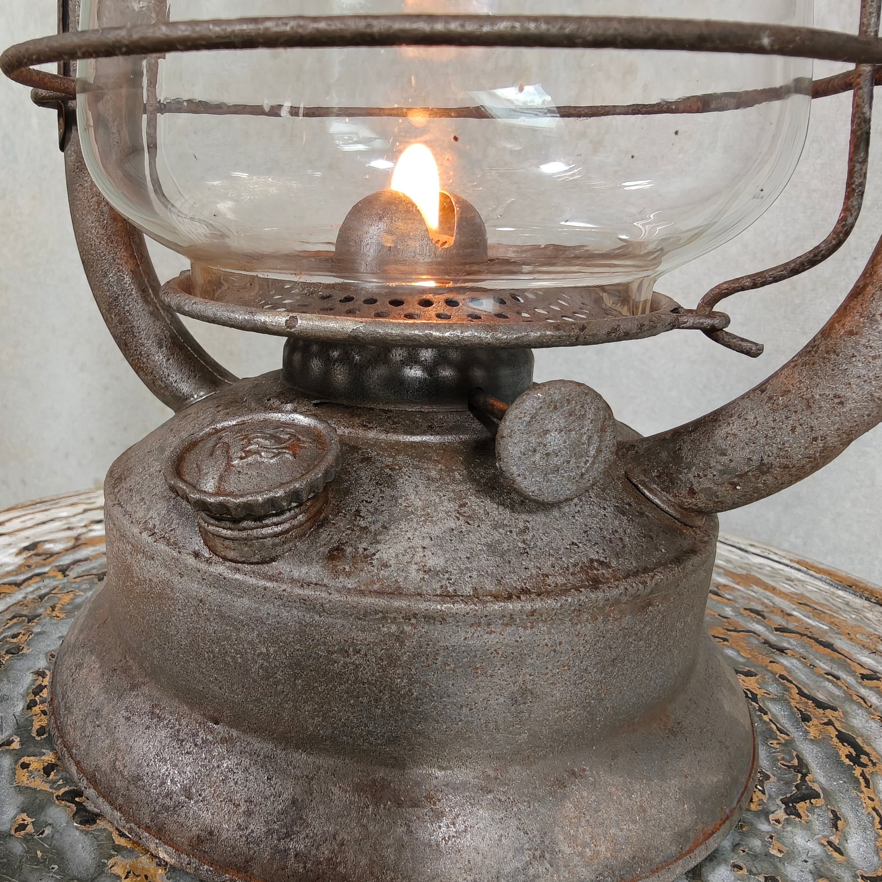 Rare Pre-War Feuerhand 305 Hurricane Lantern – 1930s German Oil Lantern with Original Patina