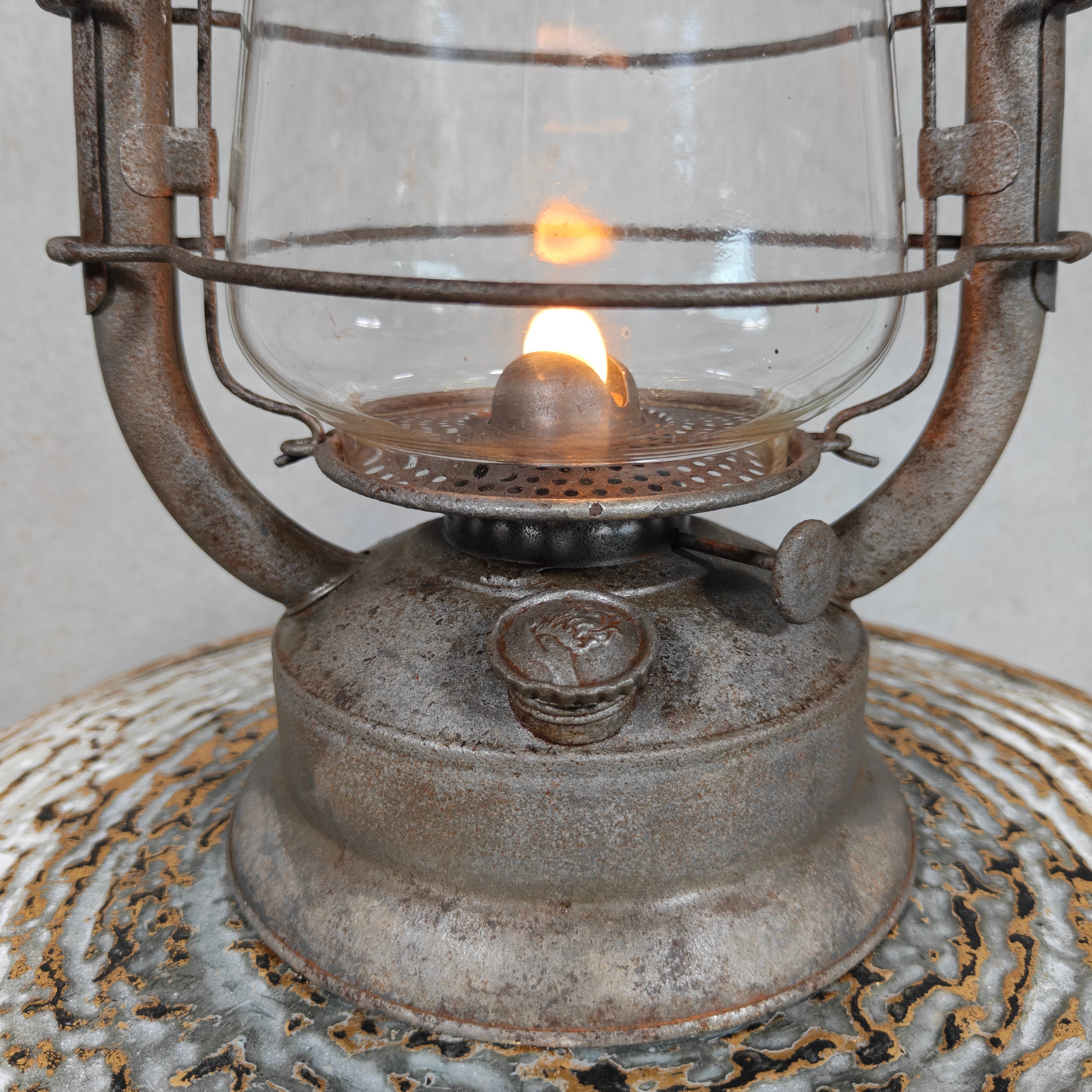 Rare Pre-War Feuerhand 305 Hurricane Lantern – 1930s German Oil Lantern with Original Patina