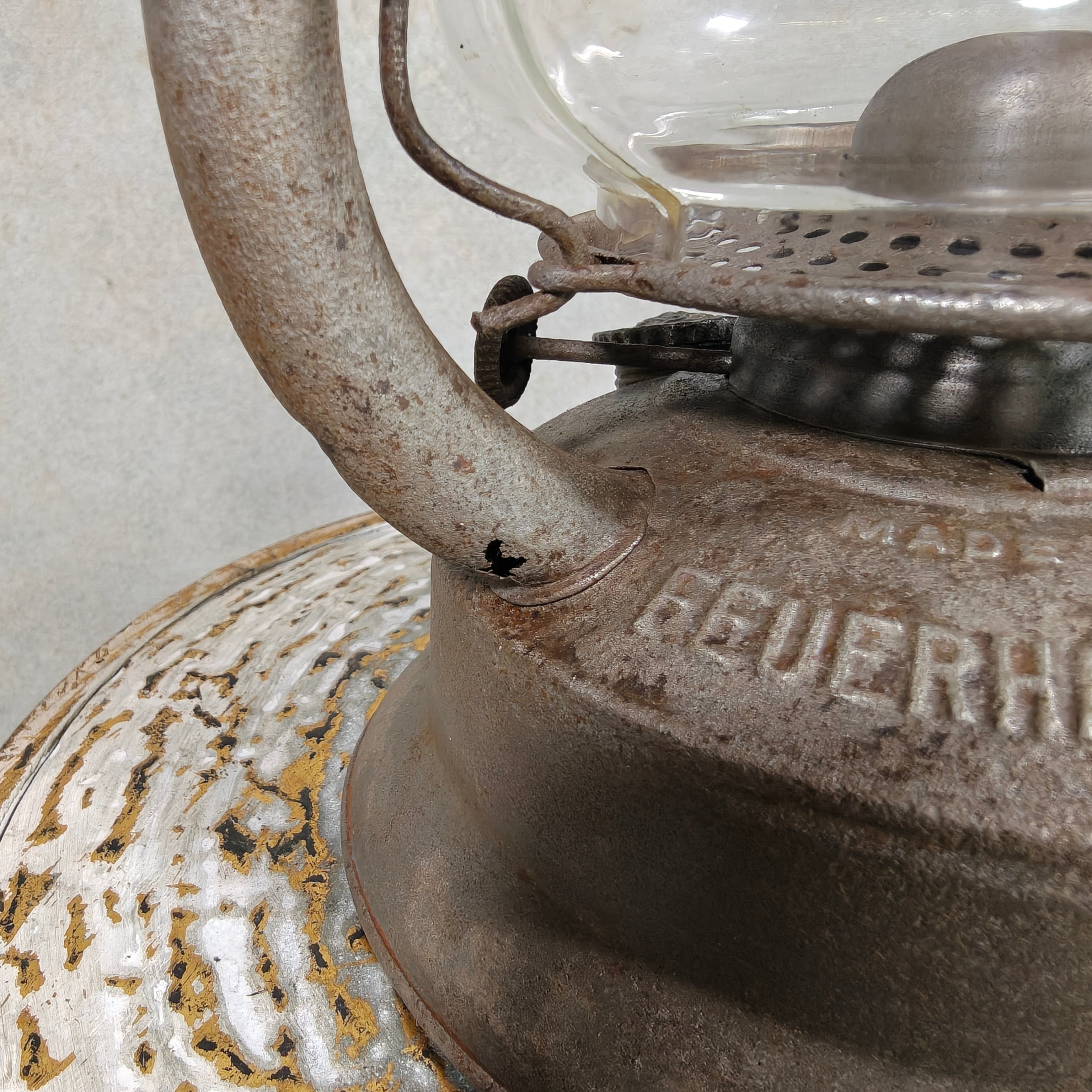 Rare Pre-War Feuerhand 305 Hurricane Lantern – 1930s German Oil Lantern with Original Patina