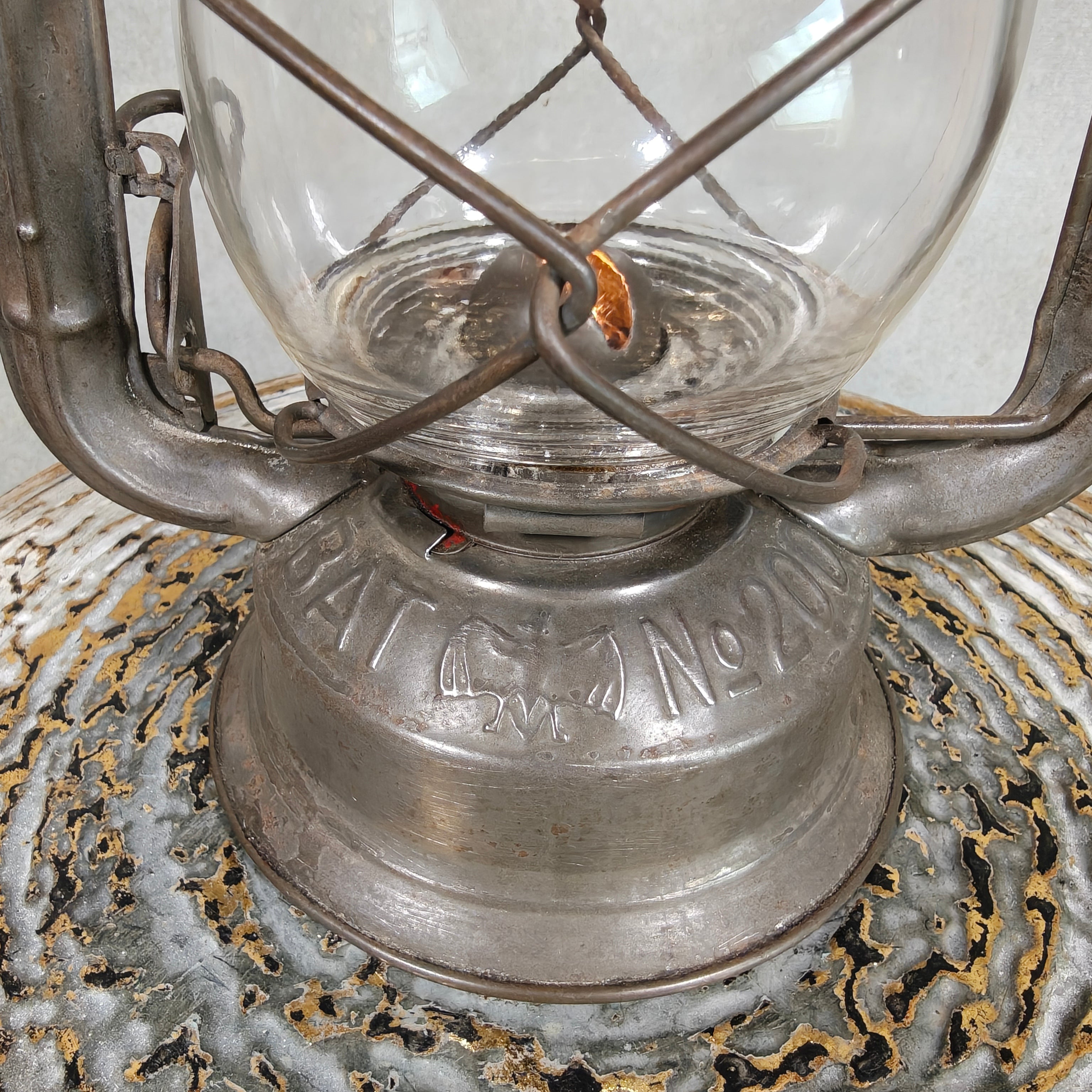 Extremely Rare BAT 200 Red Line Cold Blast Hurricane Lantern – Made in Germany - pre war