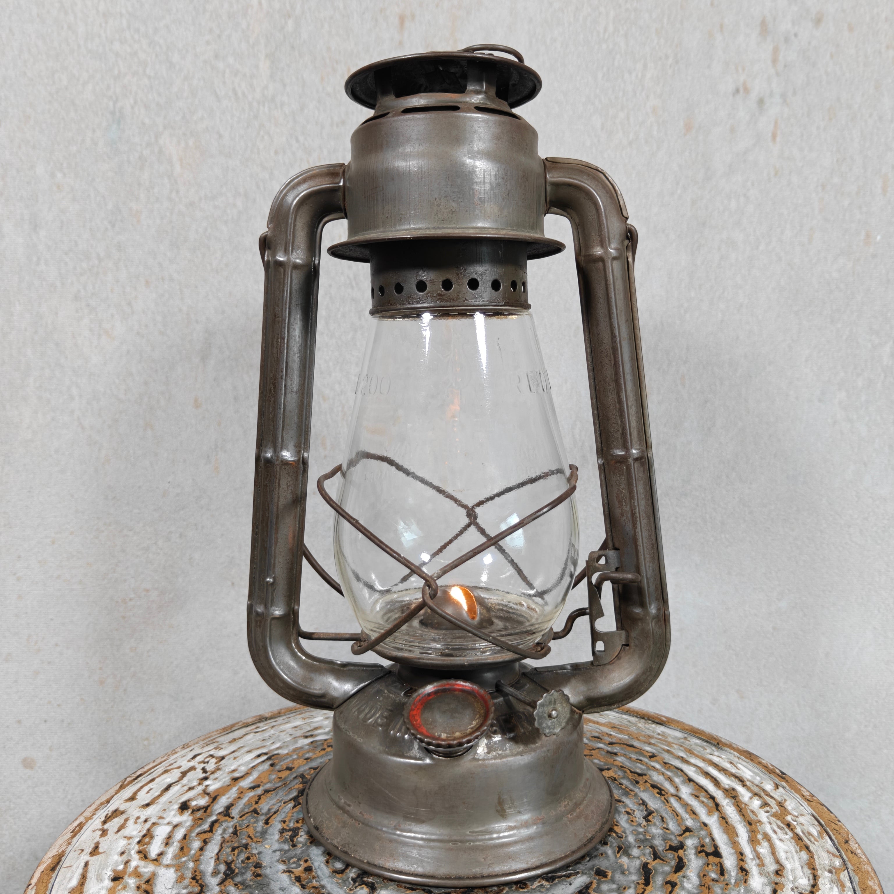 Extremely Rare BAT 200 Red Line Cold Blast Hurricane Lantern – Made in Germany - pre war