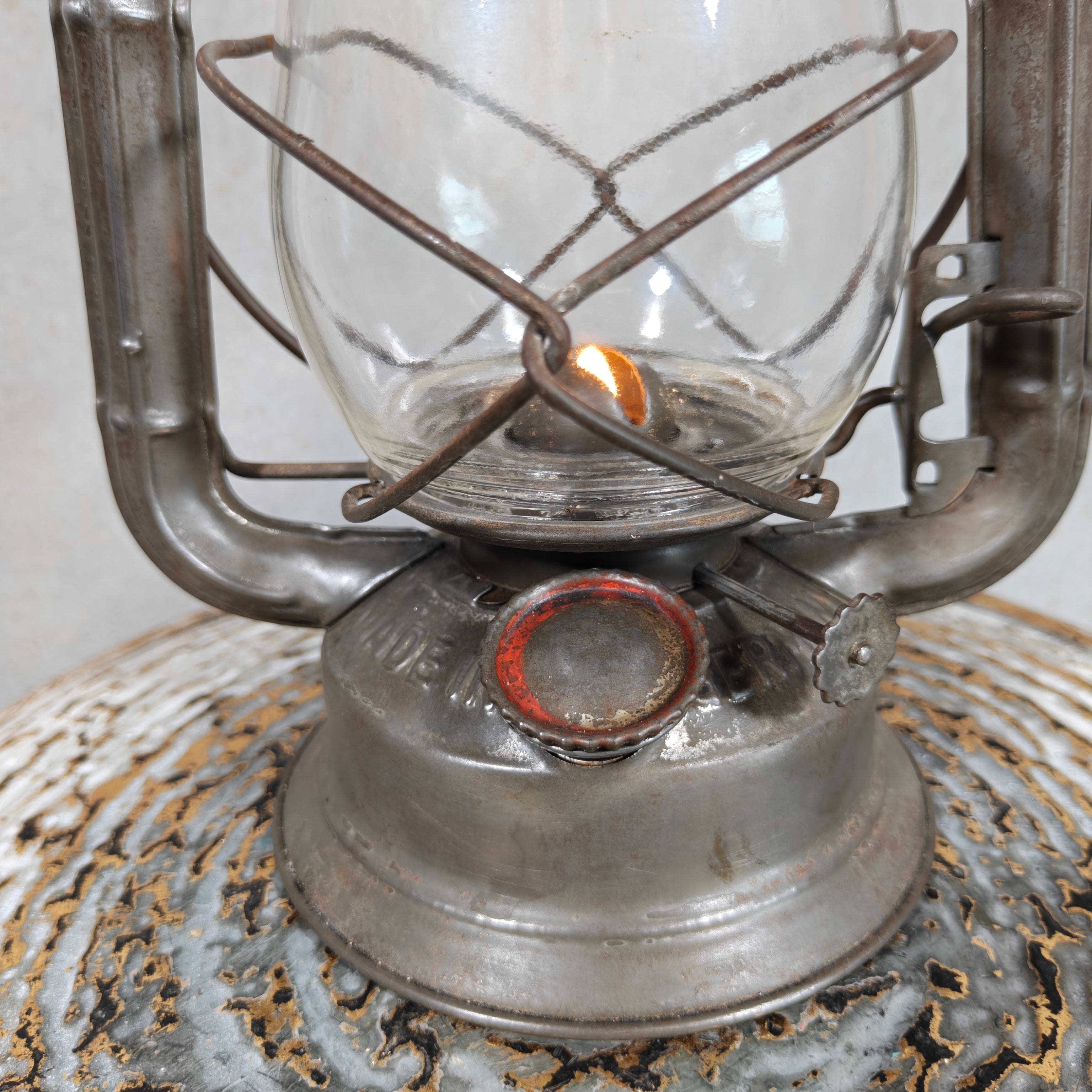 Extremely Rare BAT 200 Red Line Cold Blast Hurricane Lantern – Made in Germany - pre war